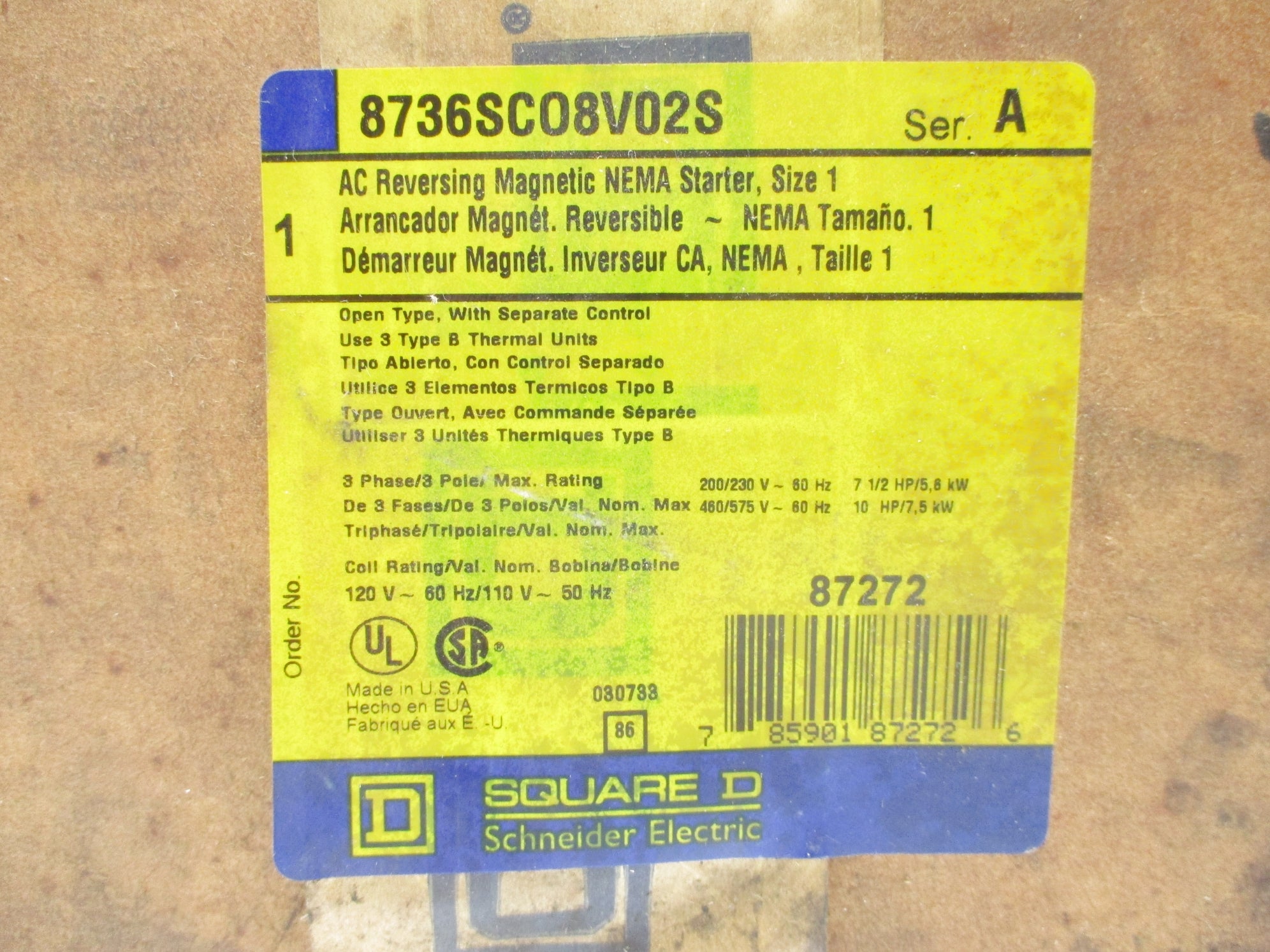 SQUARE D 8736SCO8V02S SER. A NSFS