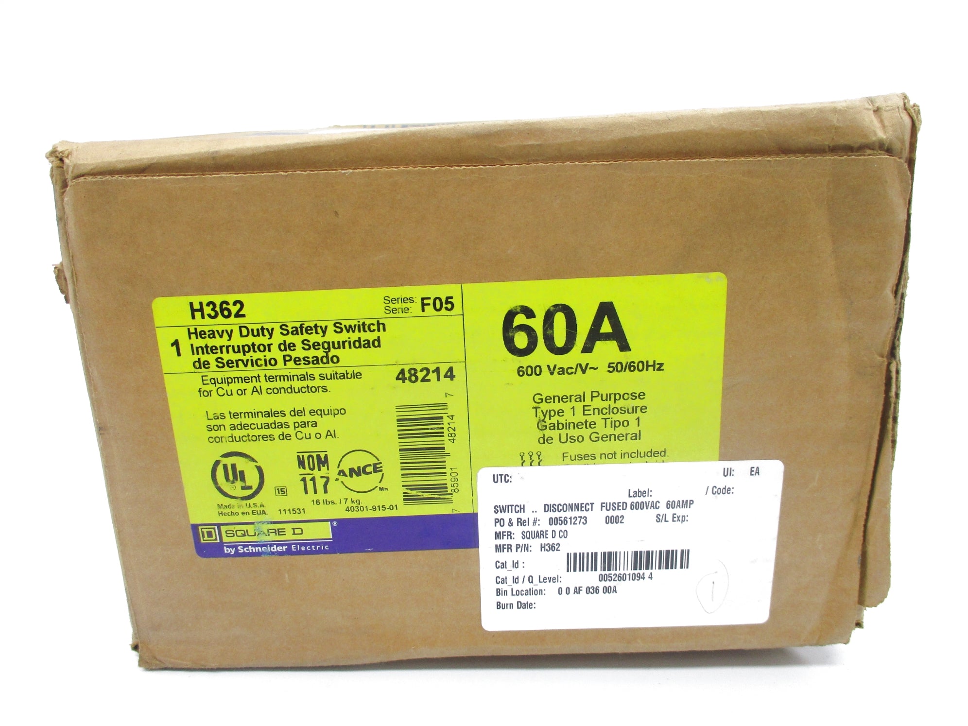 SQUARE D H362 SER. F05 NSFS
