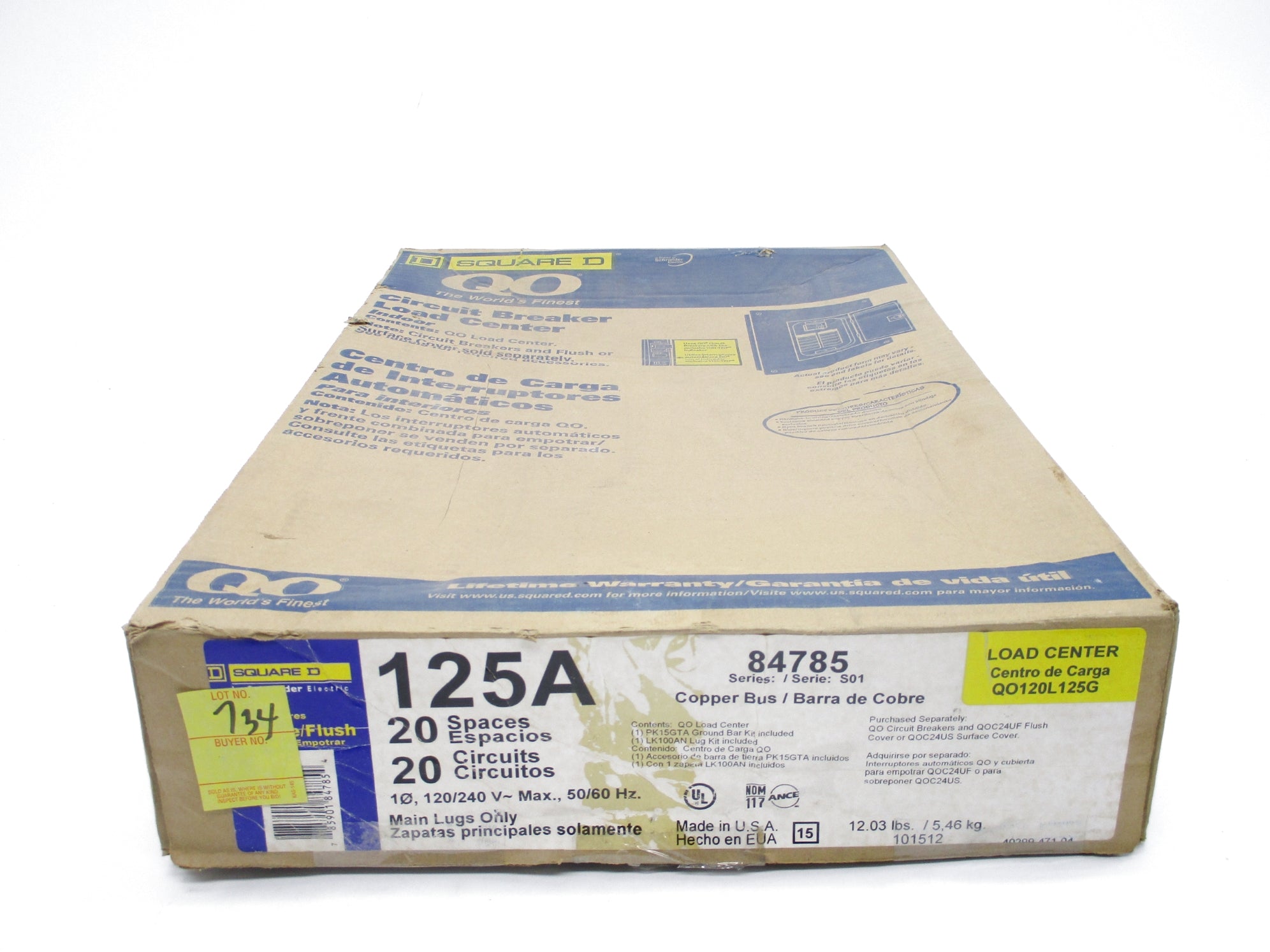 SQUARE D QO120L125G SER. S01 NSMP