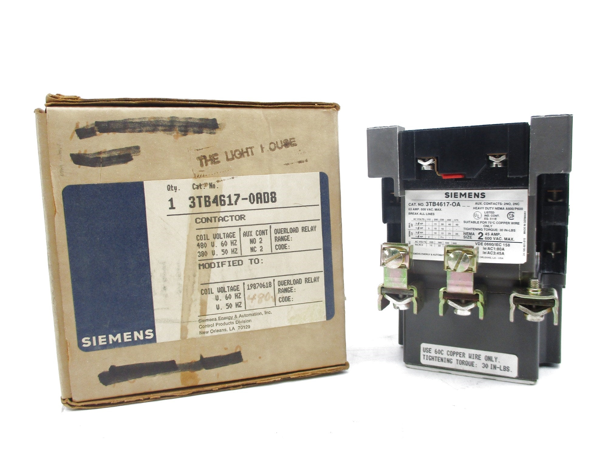 SIEMENS 3TB4617-0AD8 480V NSMP