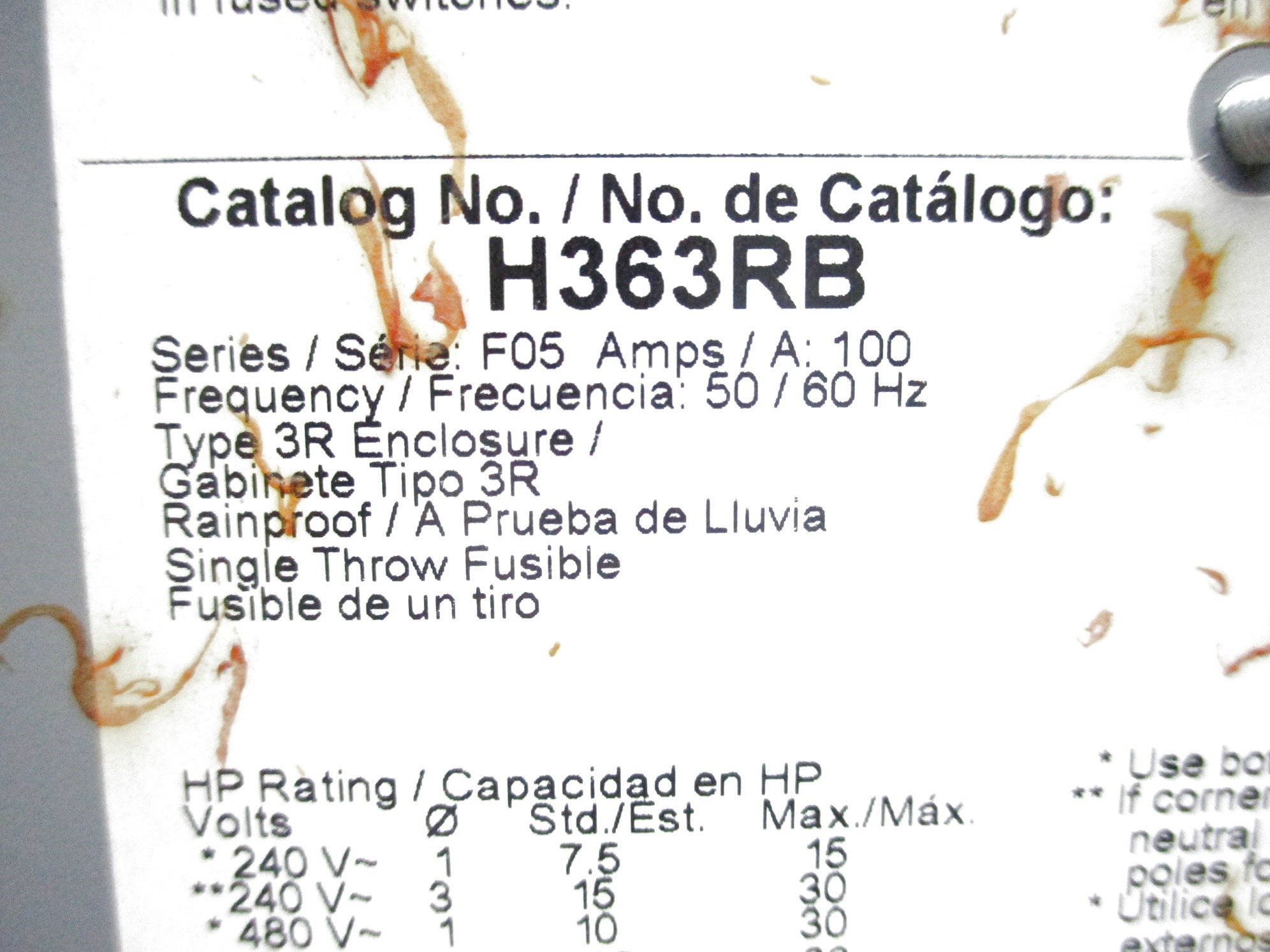 SQUARE D H363RB SER. F05 NSNP