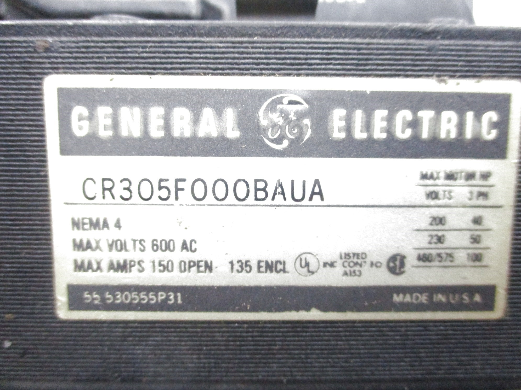 GENERAL ELECTRIC CR305F000BAUA NSNP