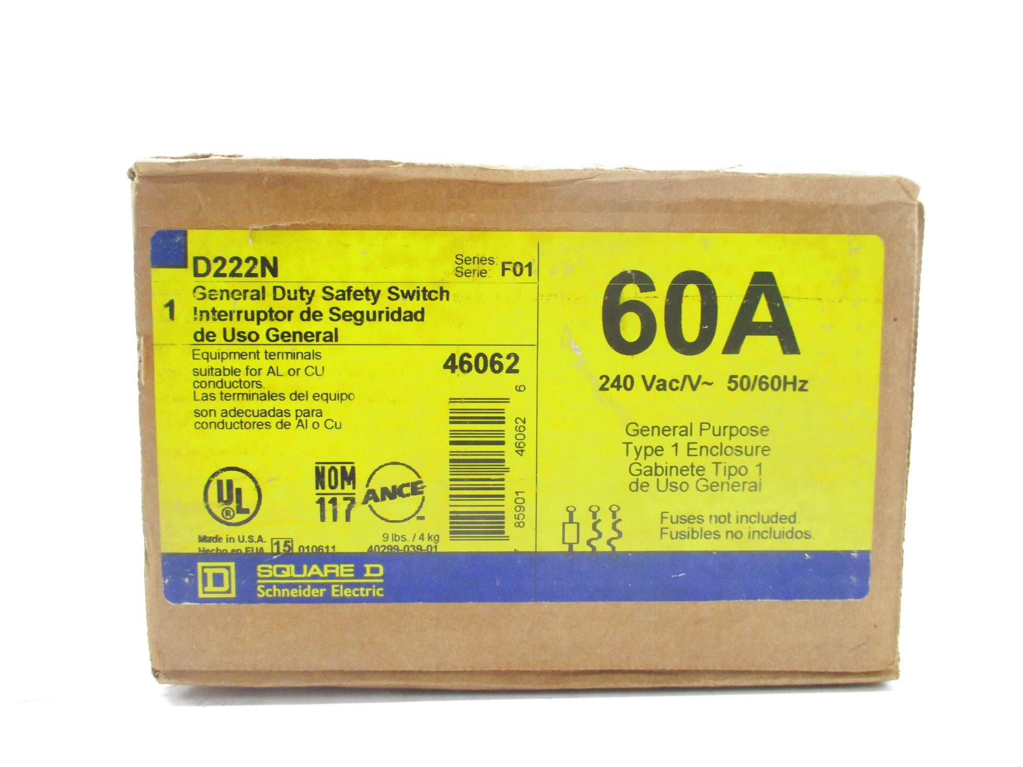 SQUARE D D222N SER. F01 NSFS