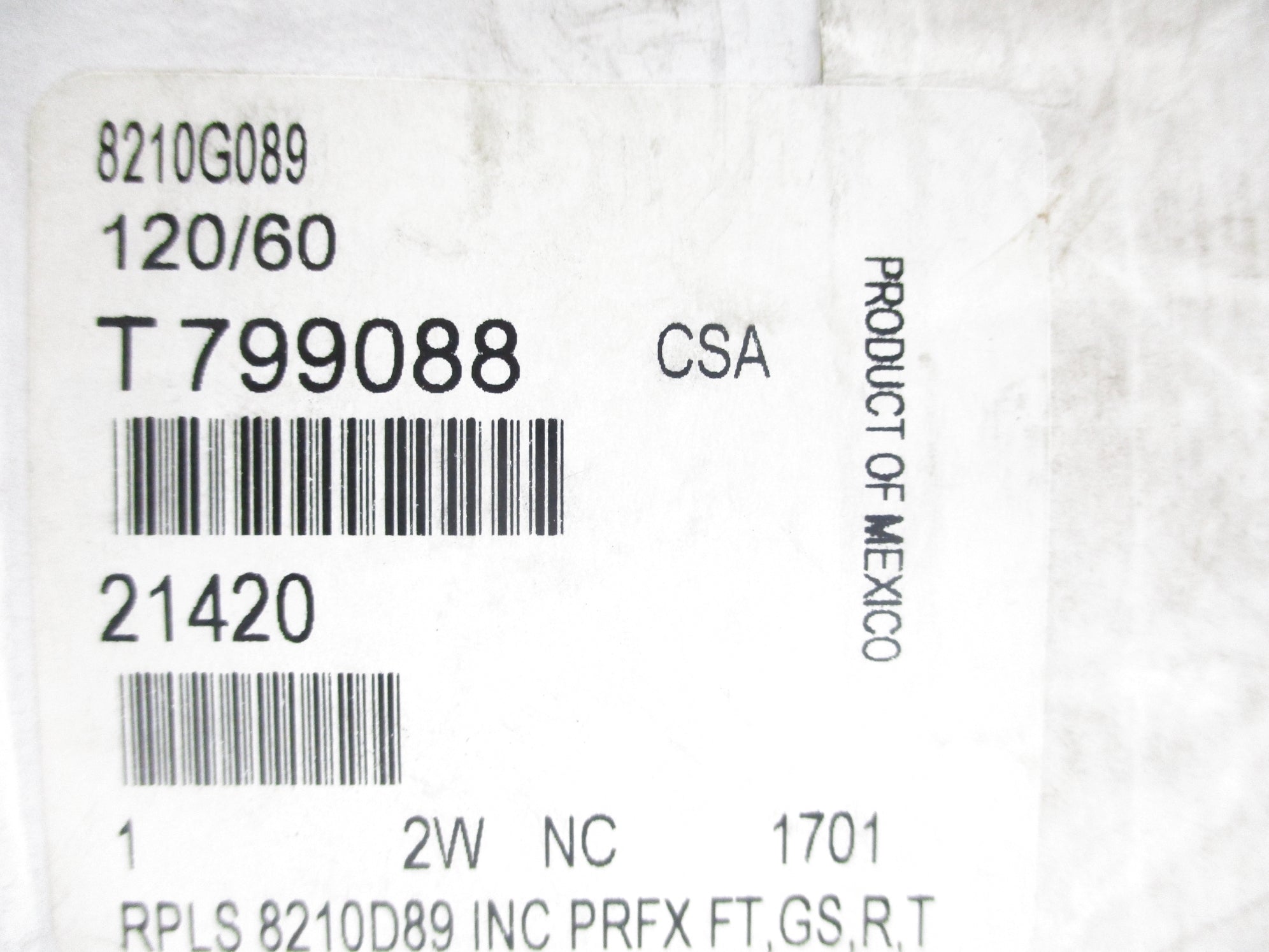 ASCO 8210G089 120V 1" NSFS