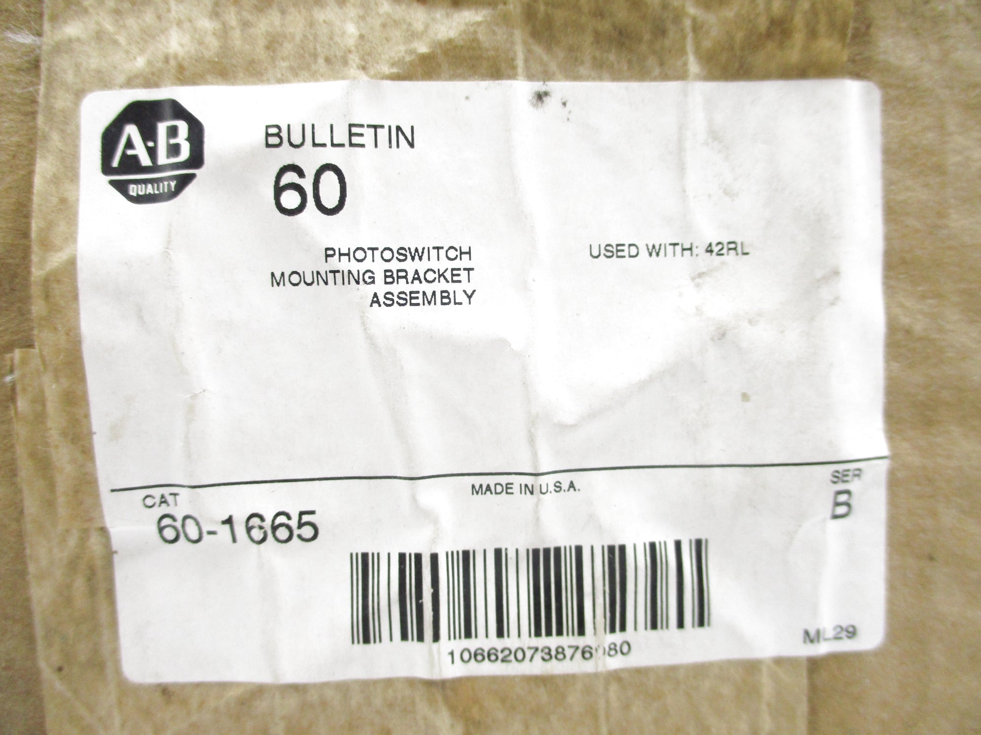 INDUSTRIAL SPARE PART 60-1665 SER. B (BR/WH) NSFS