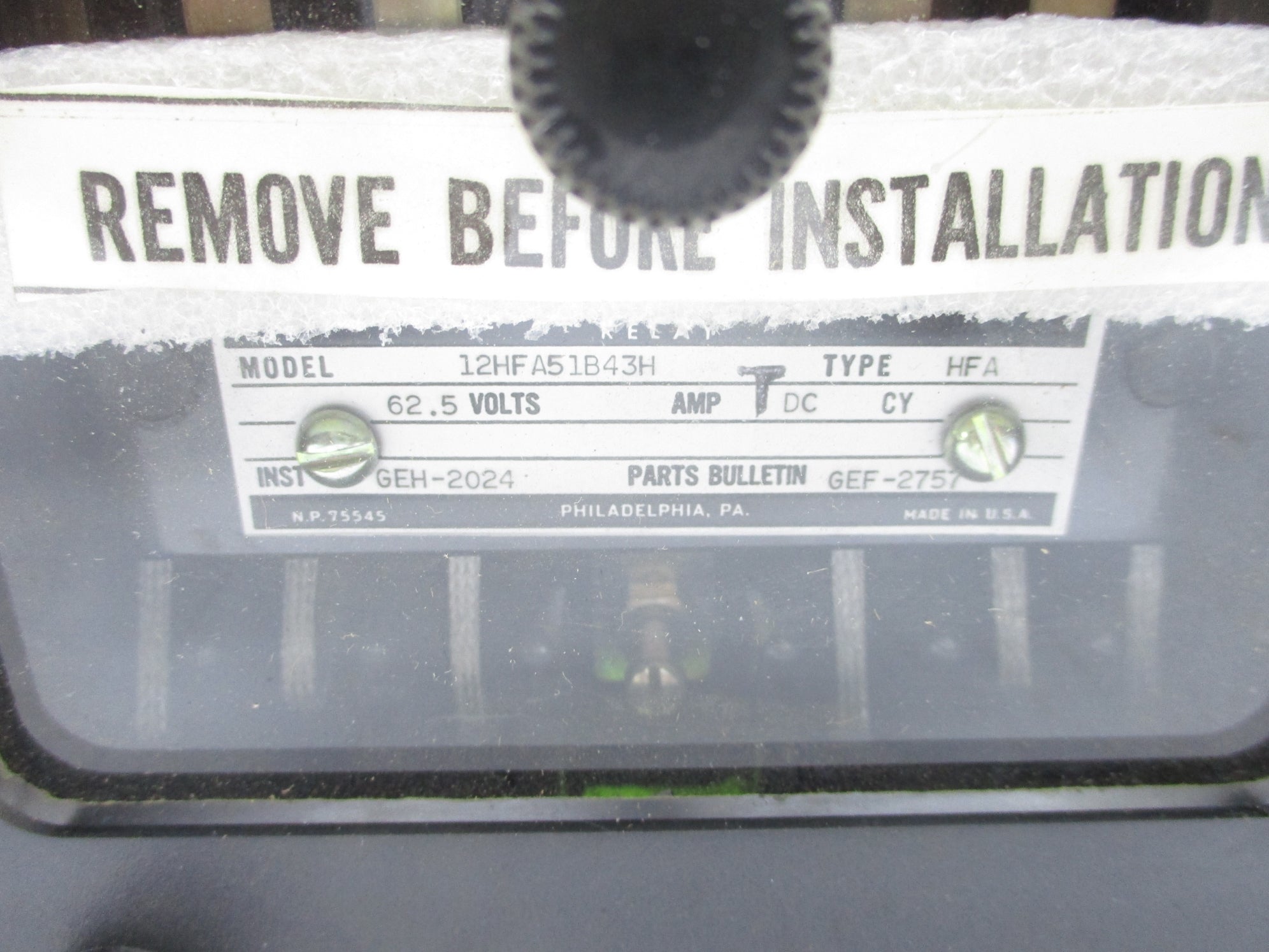 GENERAL ELECTRIC 12HFA51B43H 62.5V NSNP