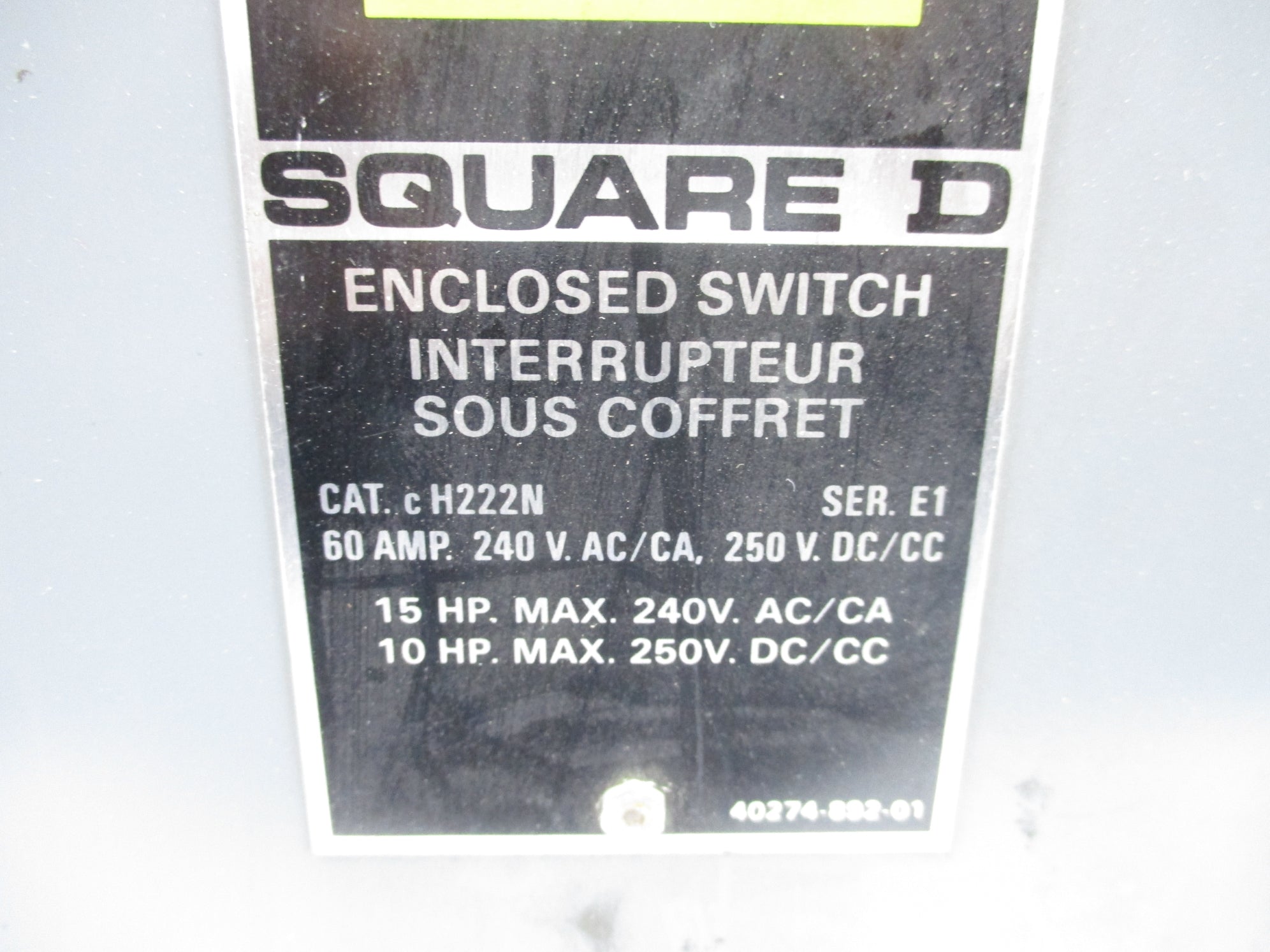 SQUARE D H222N SER. E1 NSNP
