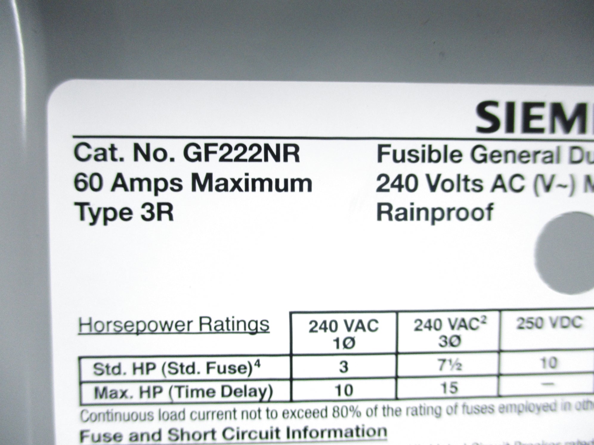 SIEMENS GF222NR NSNP