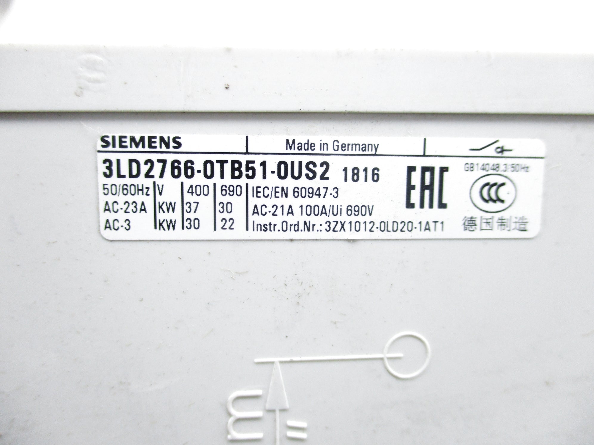 SIEMENS 3LD2766-0TB51-0US2 NSNP