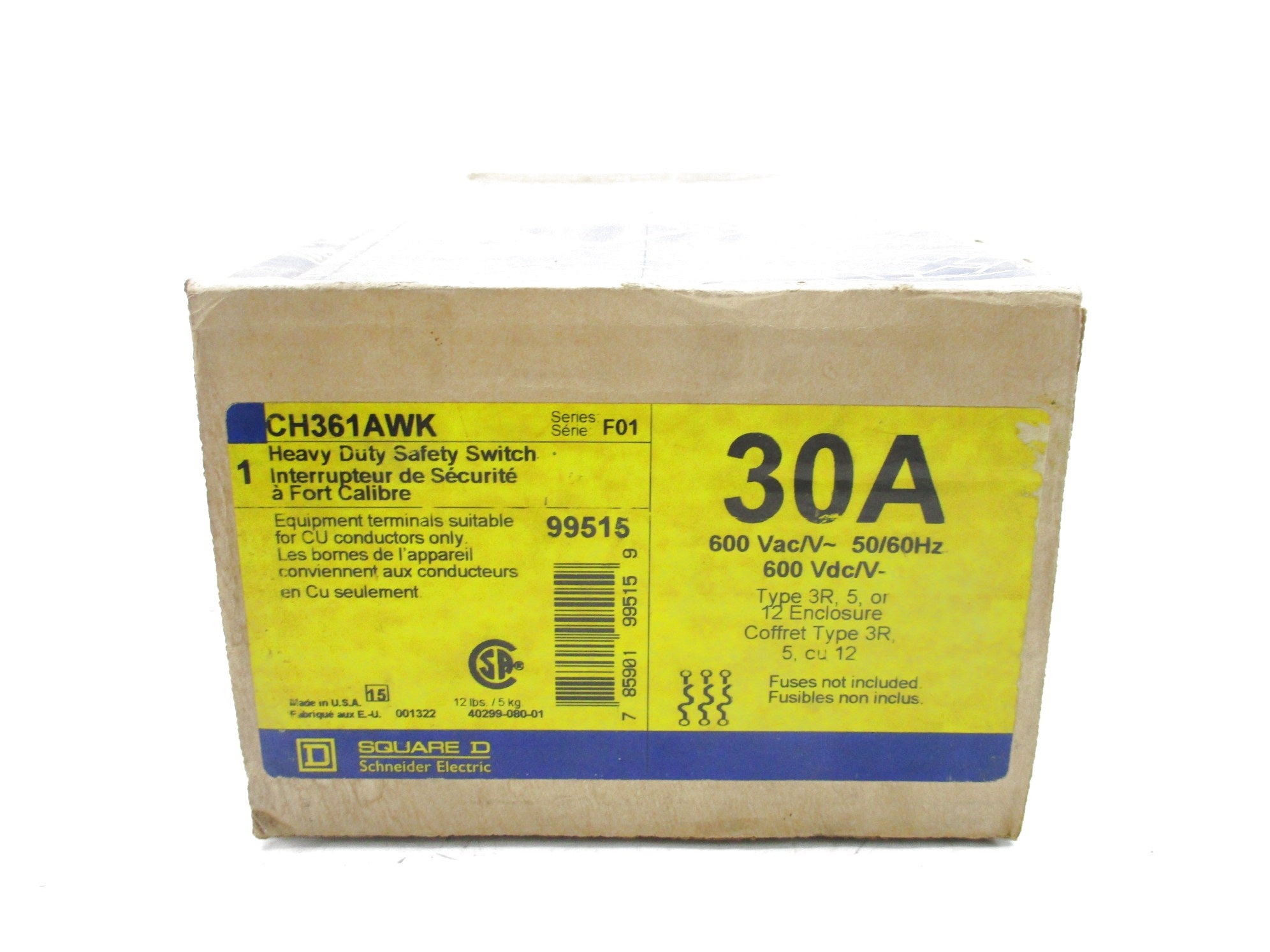 SQUARE D CH361AWK SER. F01 NSMP