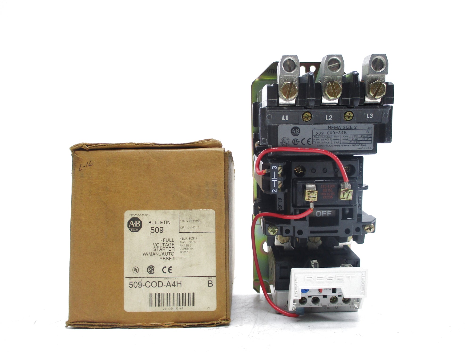 ALLEN BRADLEY 509-COD-A4H SER. B (BR/WH) NSMP