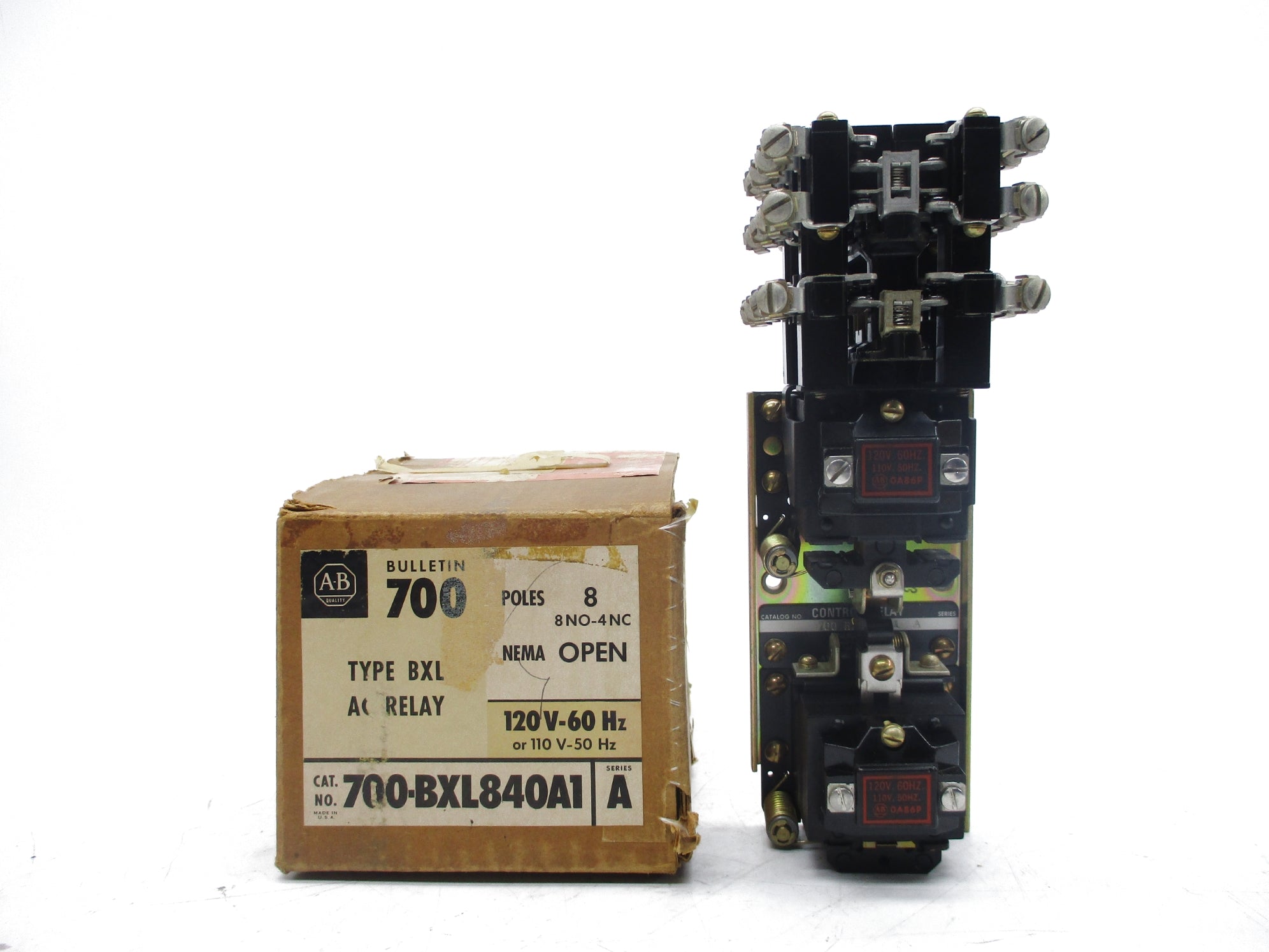 ALLEN BRADLEY 700-BXL840A1 SER. A 120V (BR/YL) NSMP