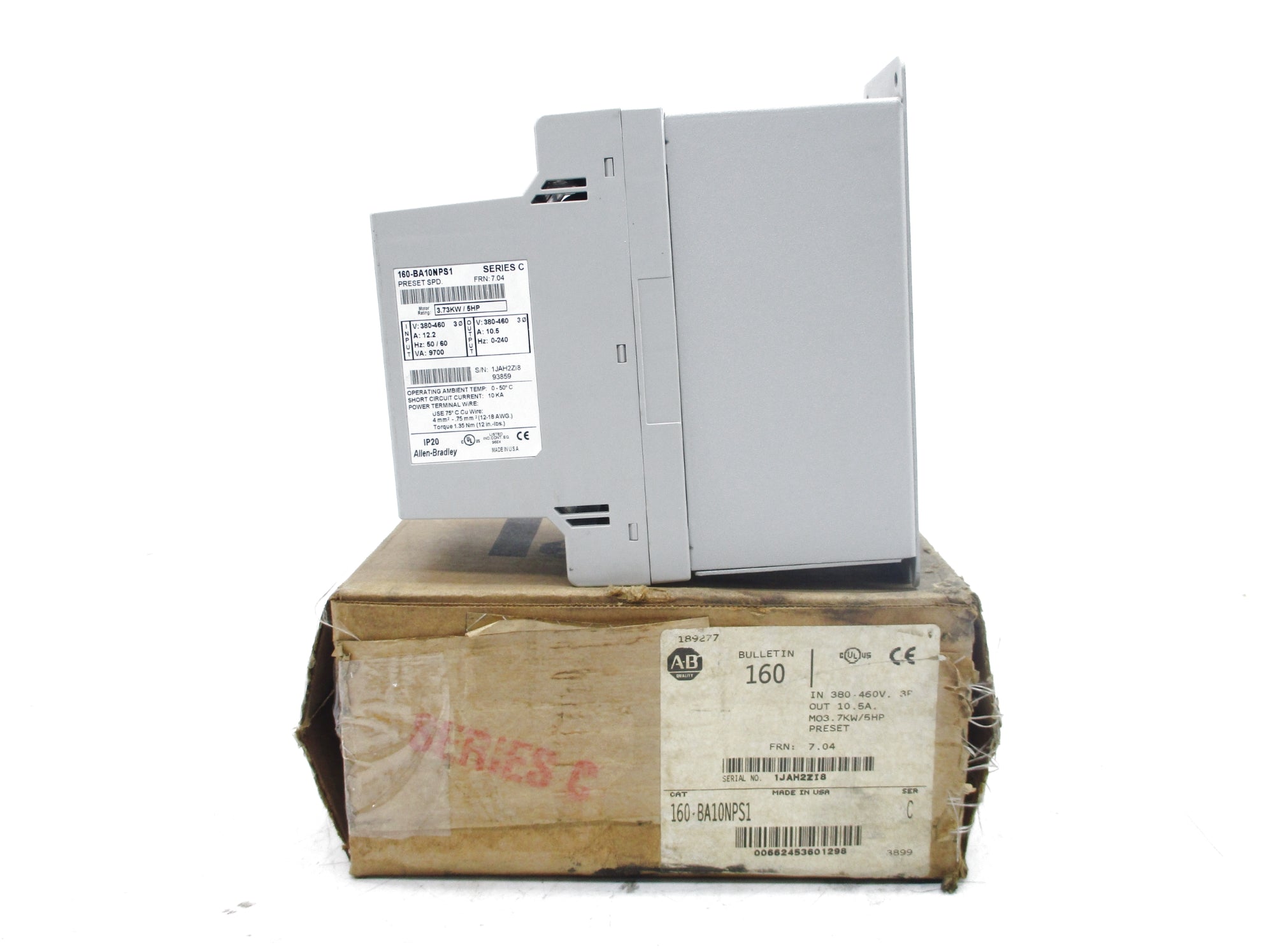 ALLEN BRADLEY 160-BA10NPS1 SER. C F/W 7.04 (BR/WH) NSMP