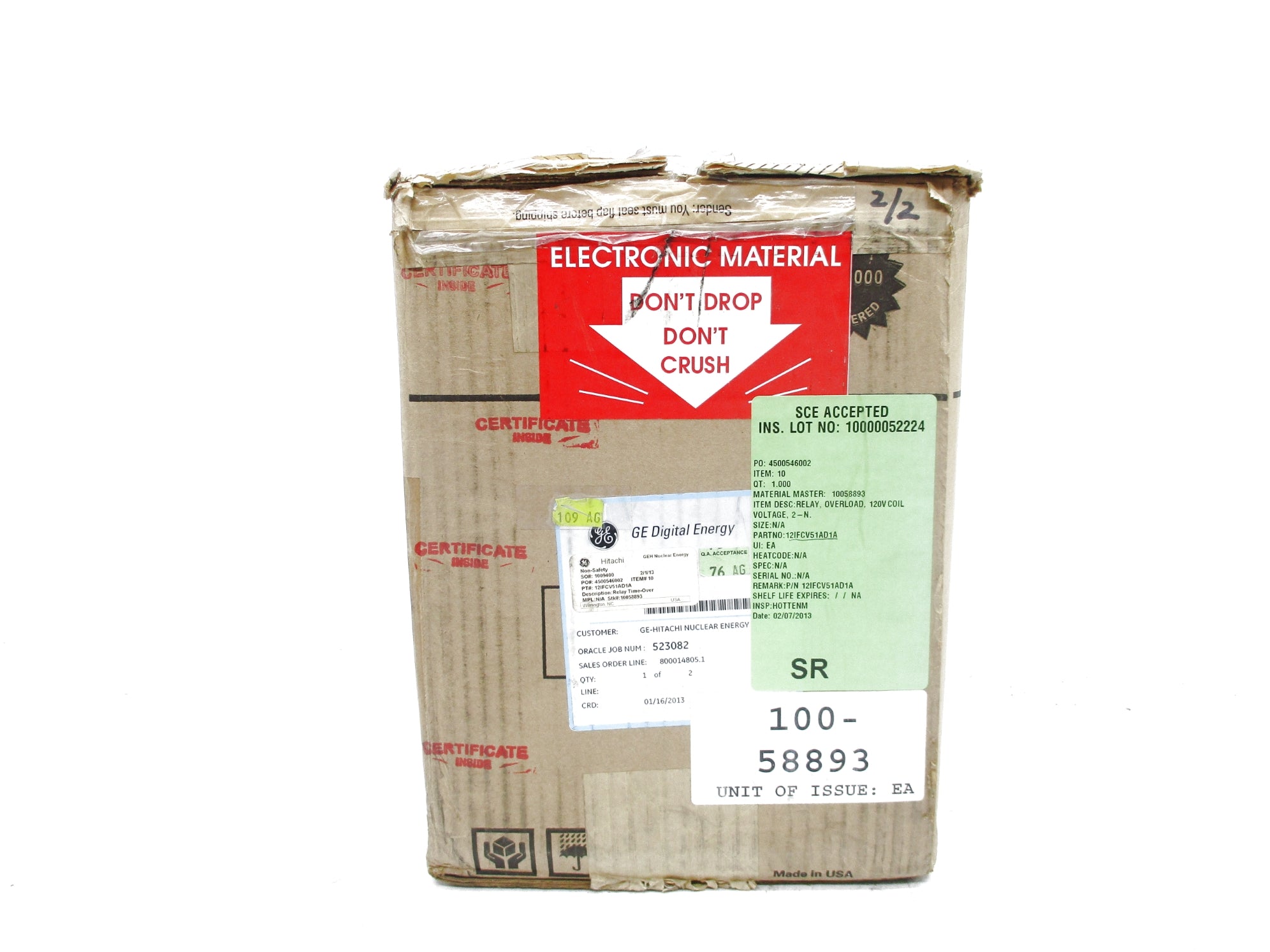 GENERAL ELECTRIC 12IFCV51AD1A 120V NSMP