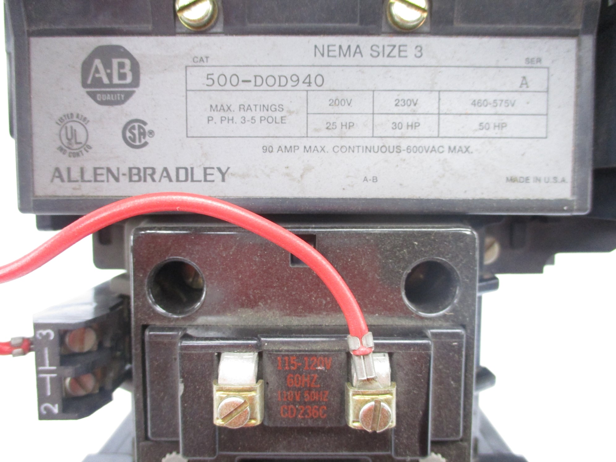 INDUSTRIAL SPARE PART 500-DOD940 SER. A 120V NSNP
