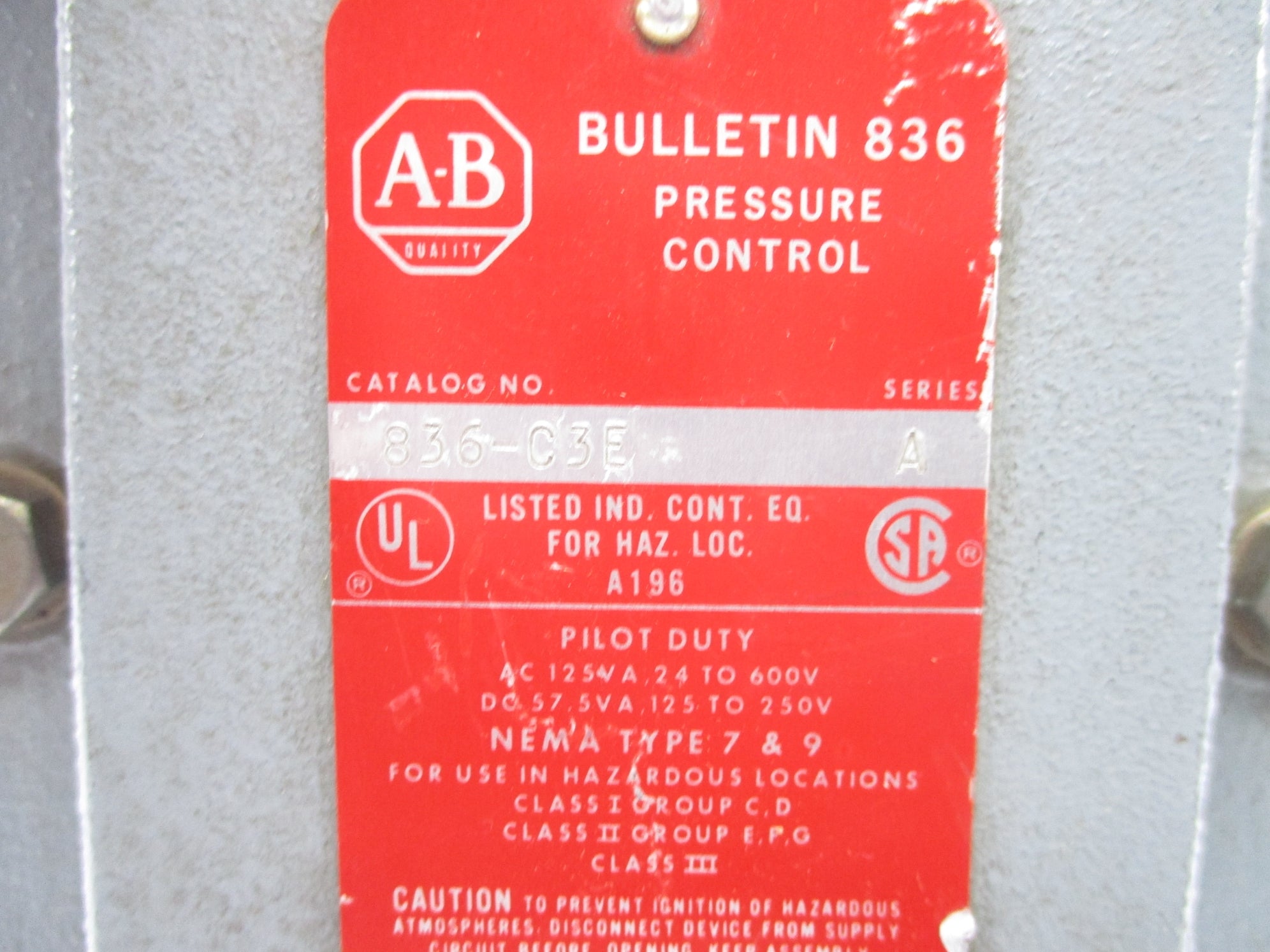 ALLEN BRADLEY 836-C3E SER. A NSNP