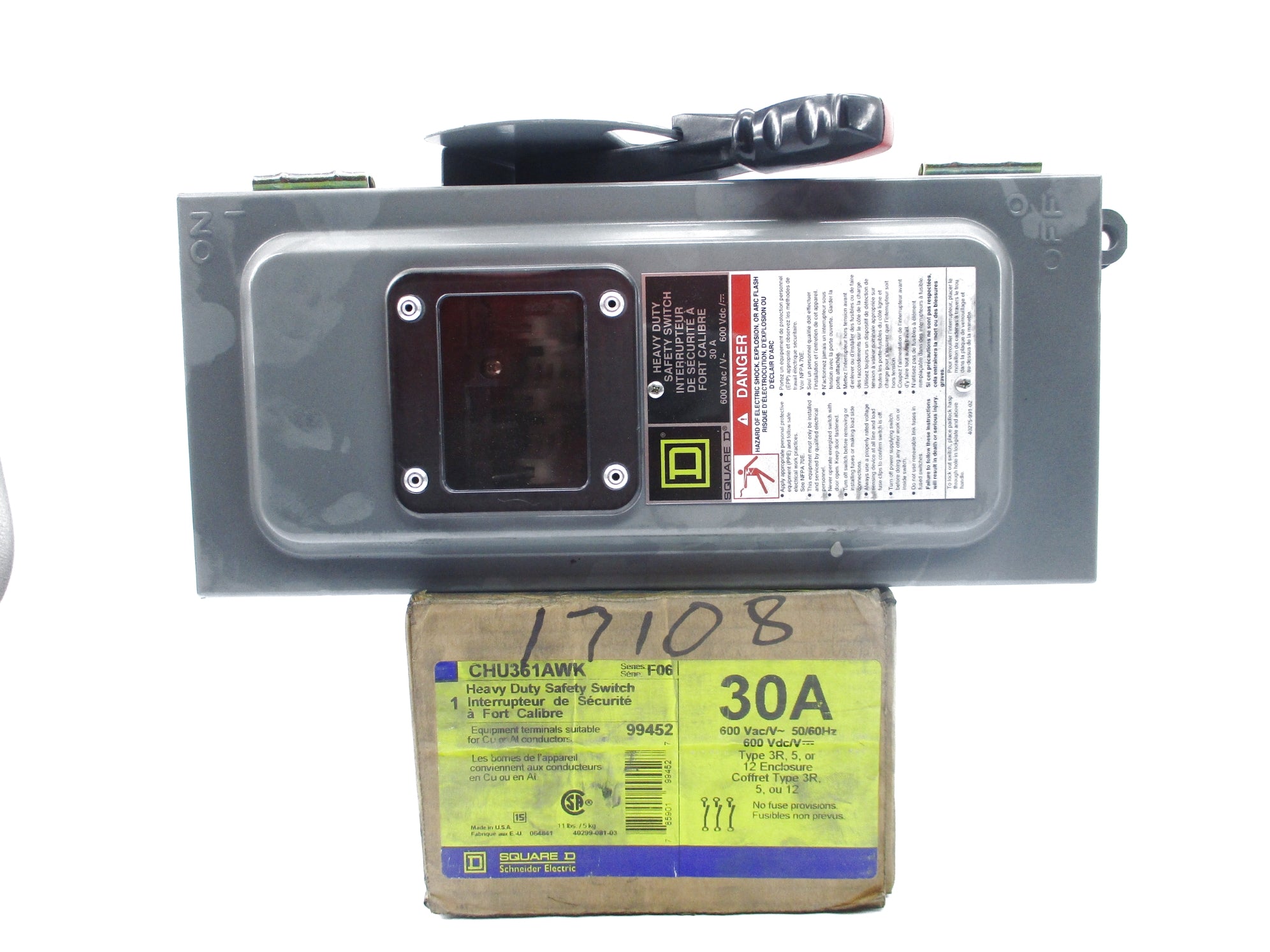 SQUARE D CHU361AWK SER. F06 NSMP