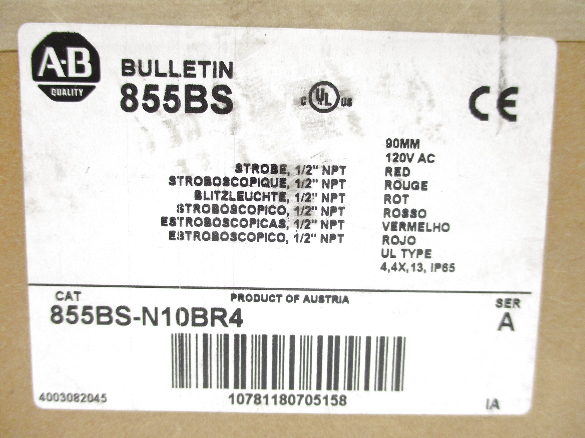 INDUSTRIAL SPARE PART 855BS-N10BR4 SER. A (BR/WH) NSFS