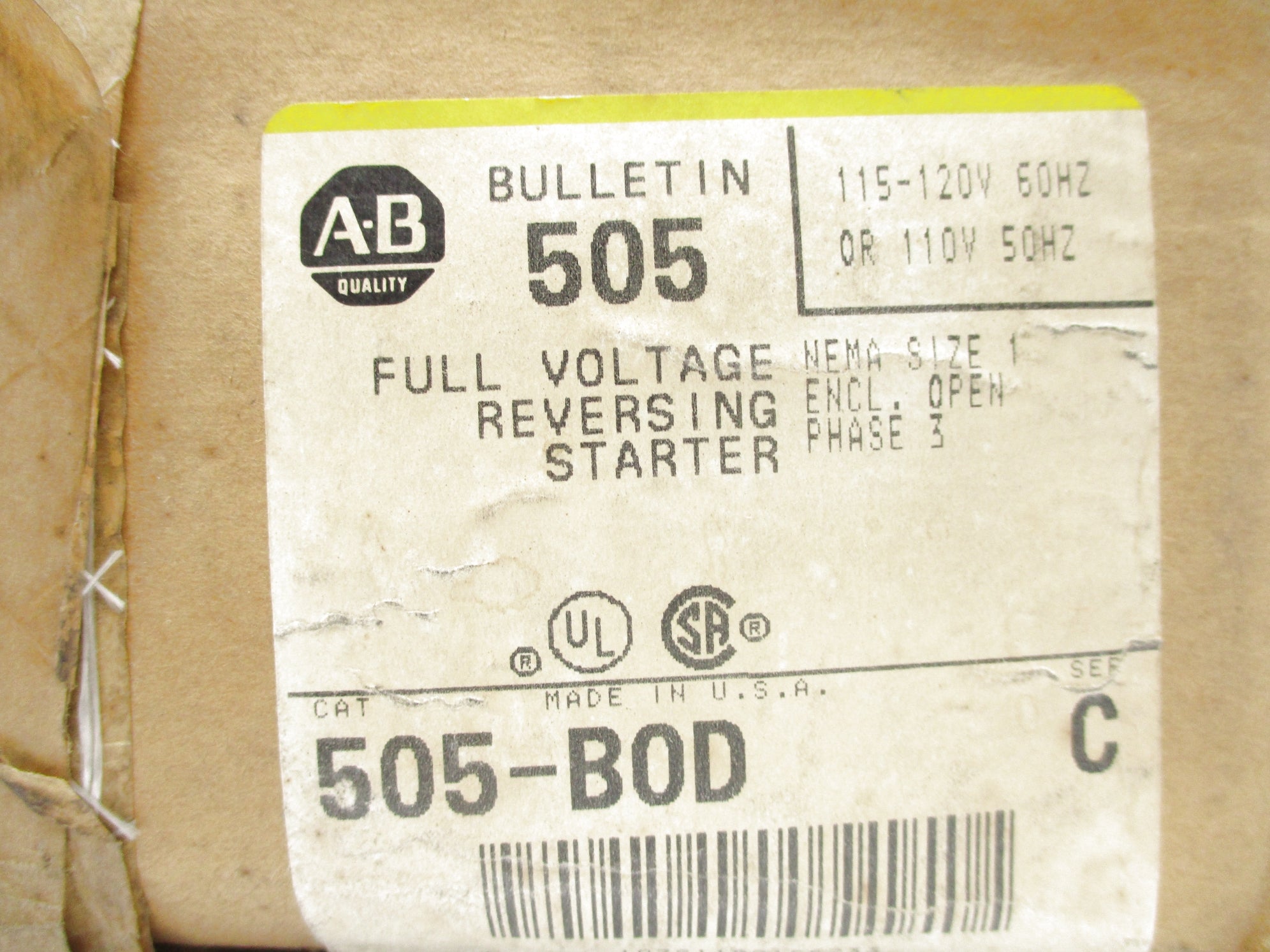 ALLEN BRADLEY 505-BOD SER. C (BR/YL) NSFS
