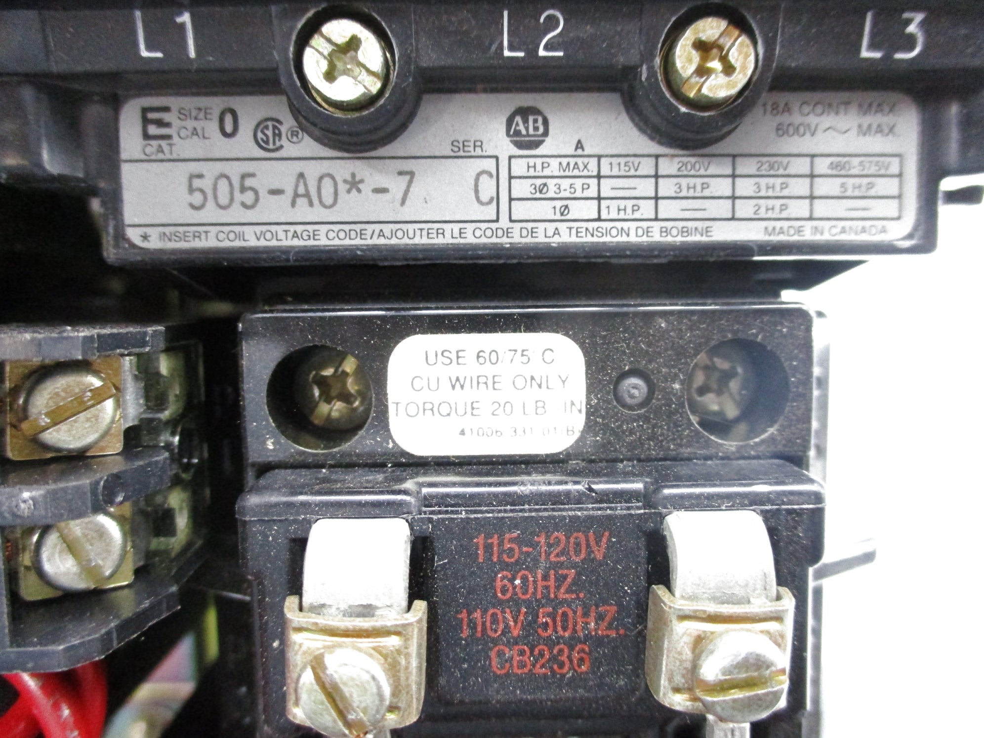 ALLEN BRADLEY 505-AOD-7 SER. C NSNP