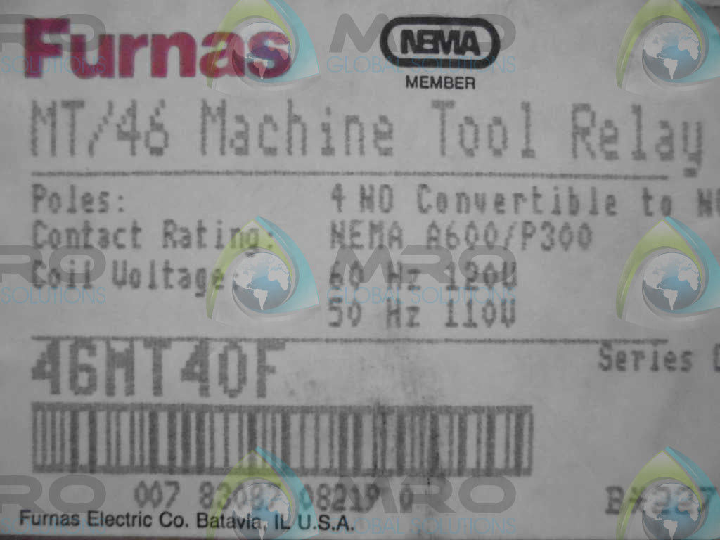 FURNAS 46MT40 (MACHINE TOOL RELAY) *NEW IN BOX*