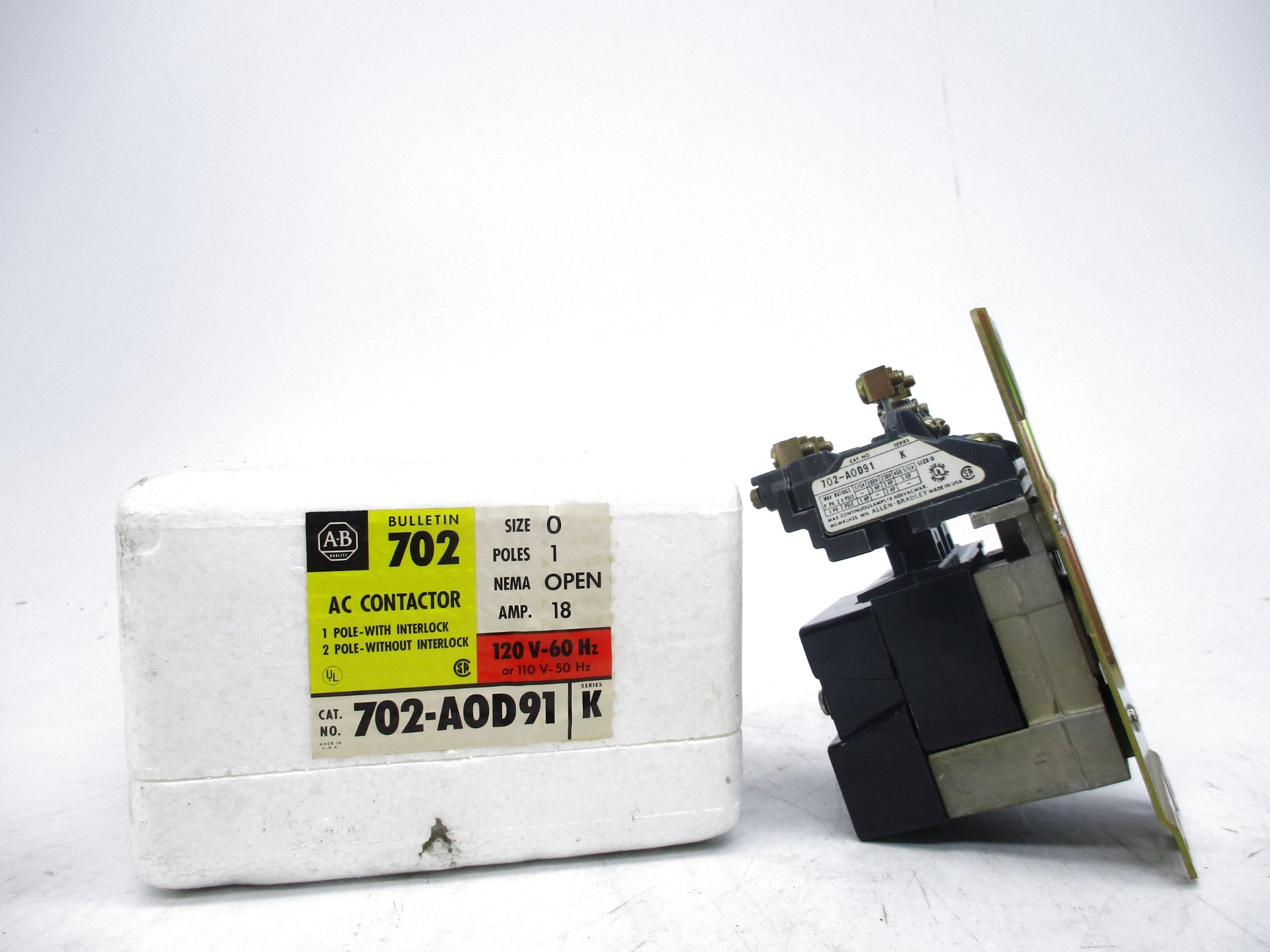 INDUSTRIAL SPARE PART 702-AOD91 SER. K 120V (WH/YL) NSMP