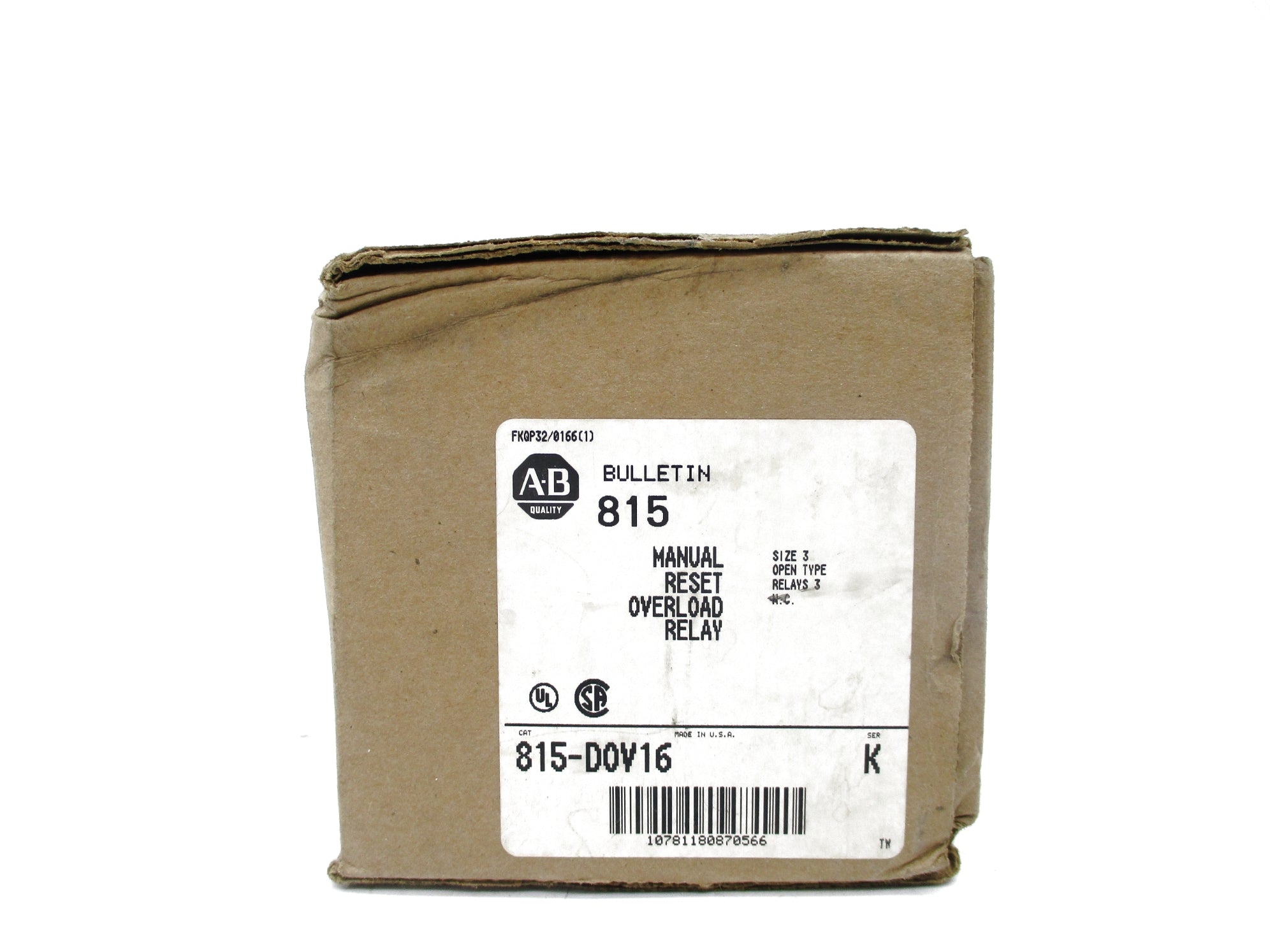 ALLEN BRADLEY 815-DOV16 SER. K (BR/WH) NSMP