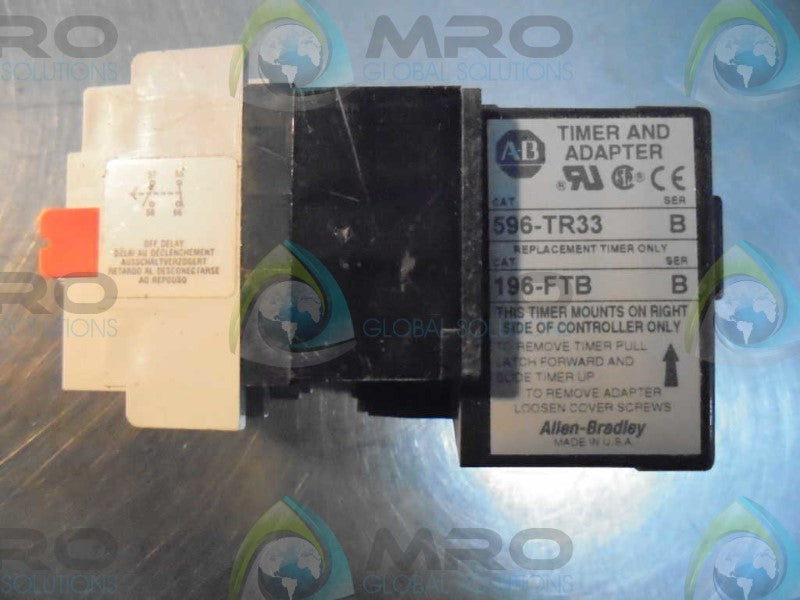 ALLEN BRADLEY 596-TR33 SER.B (TIMER & ADAPTER) *USED*