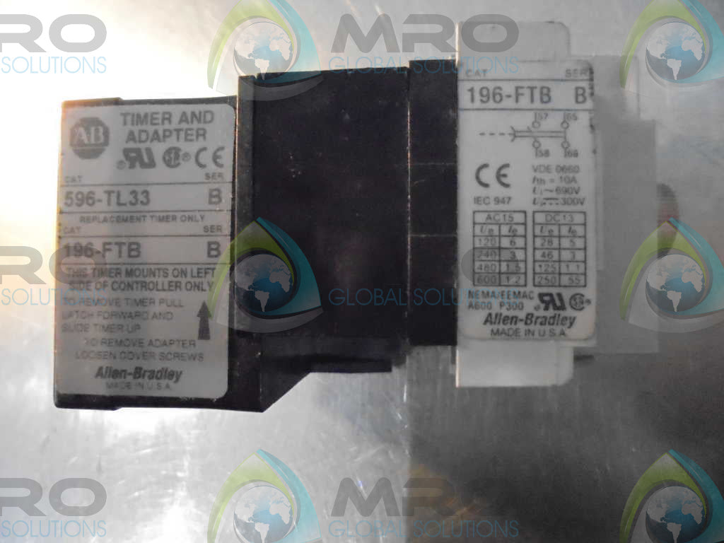 ALLEN BRADLEY 596-TL33 SER.B (TIMER & ADAPTER) *USED*
