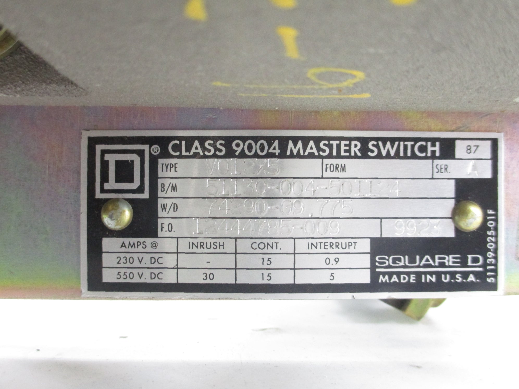 SQUARE D 9004V012X5 SER. A NSNP