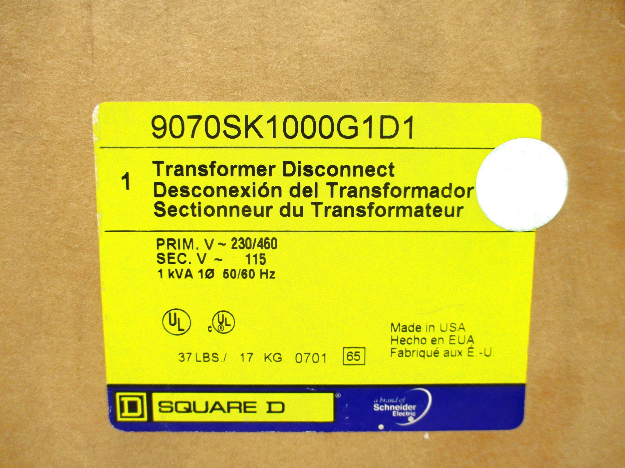 SQUARE D 9070SK1000G1D1 NSFS