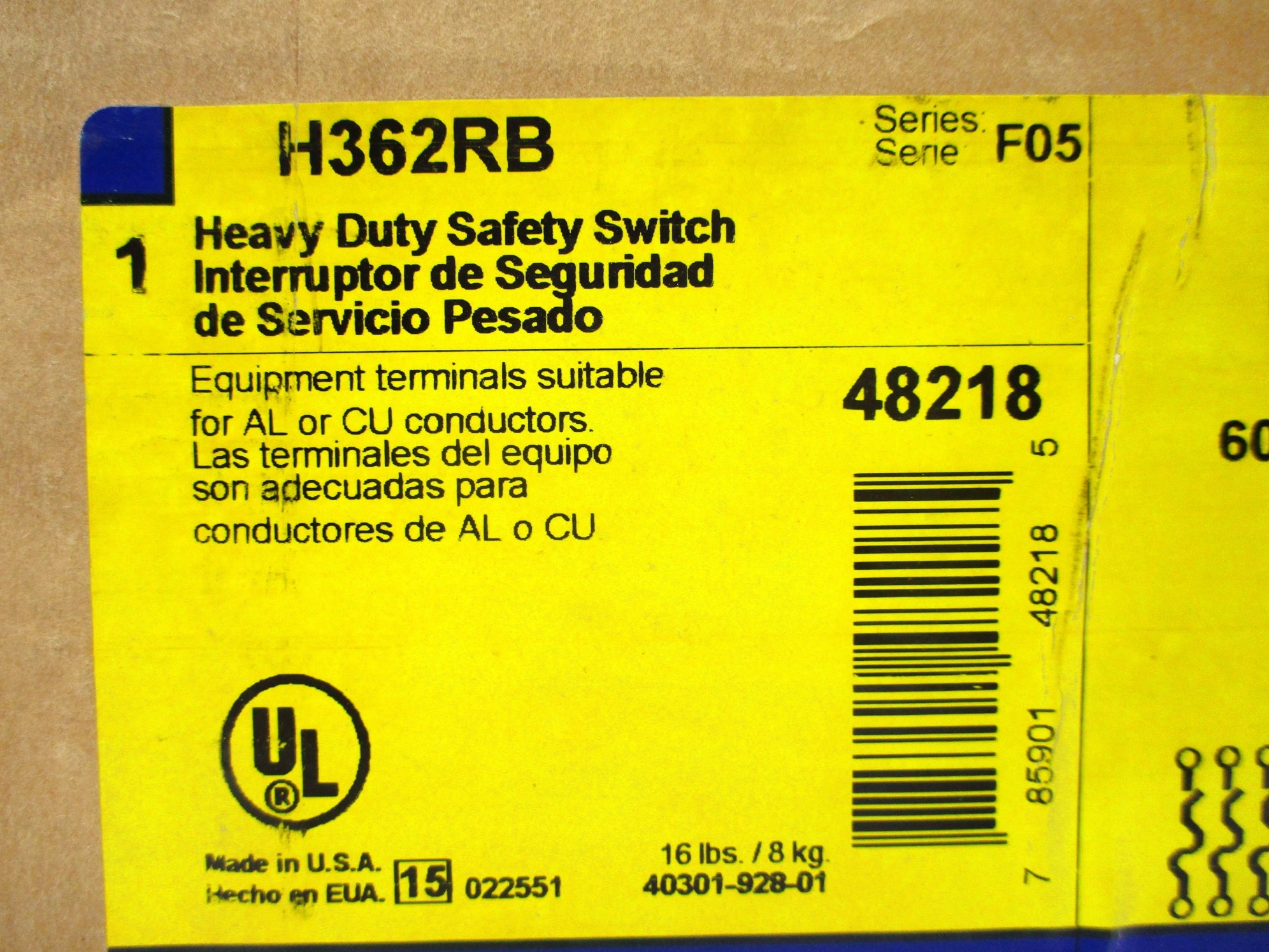 SQUARE D H362RB SER. F05 NSFS