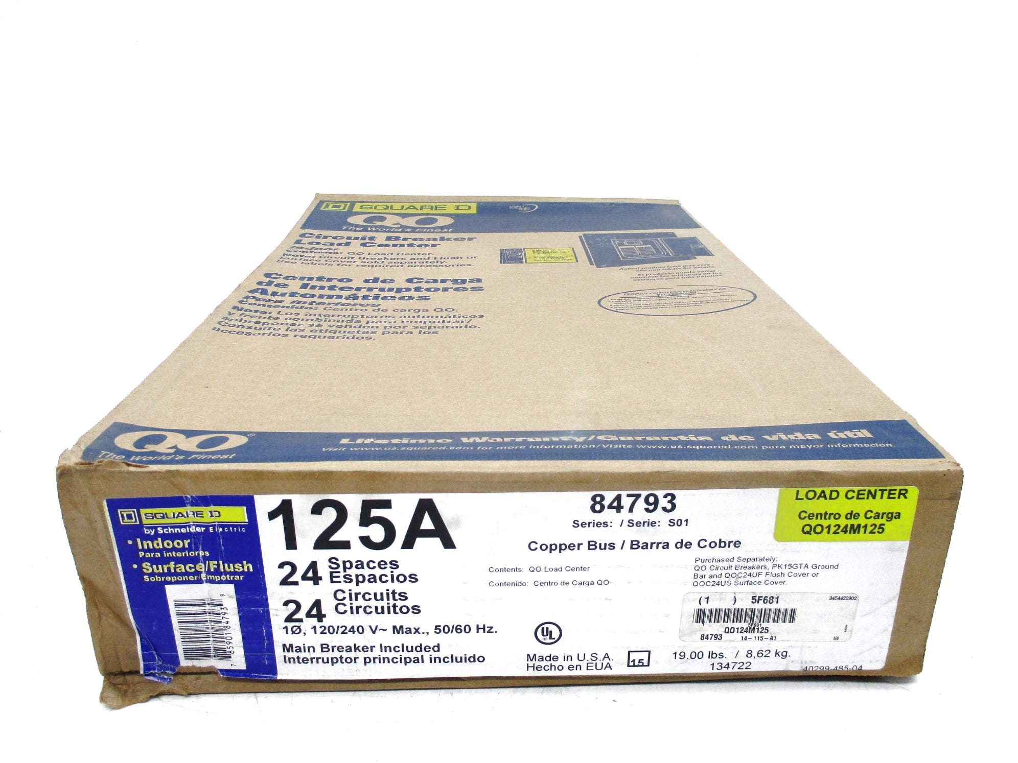 SQUARE D QO124M125 NSFS