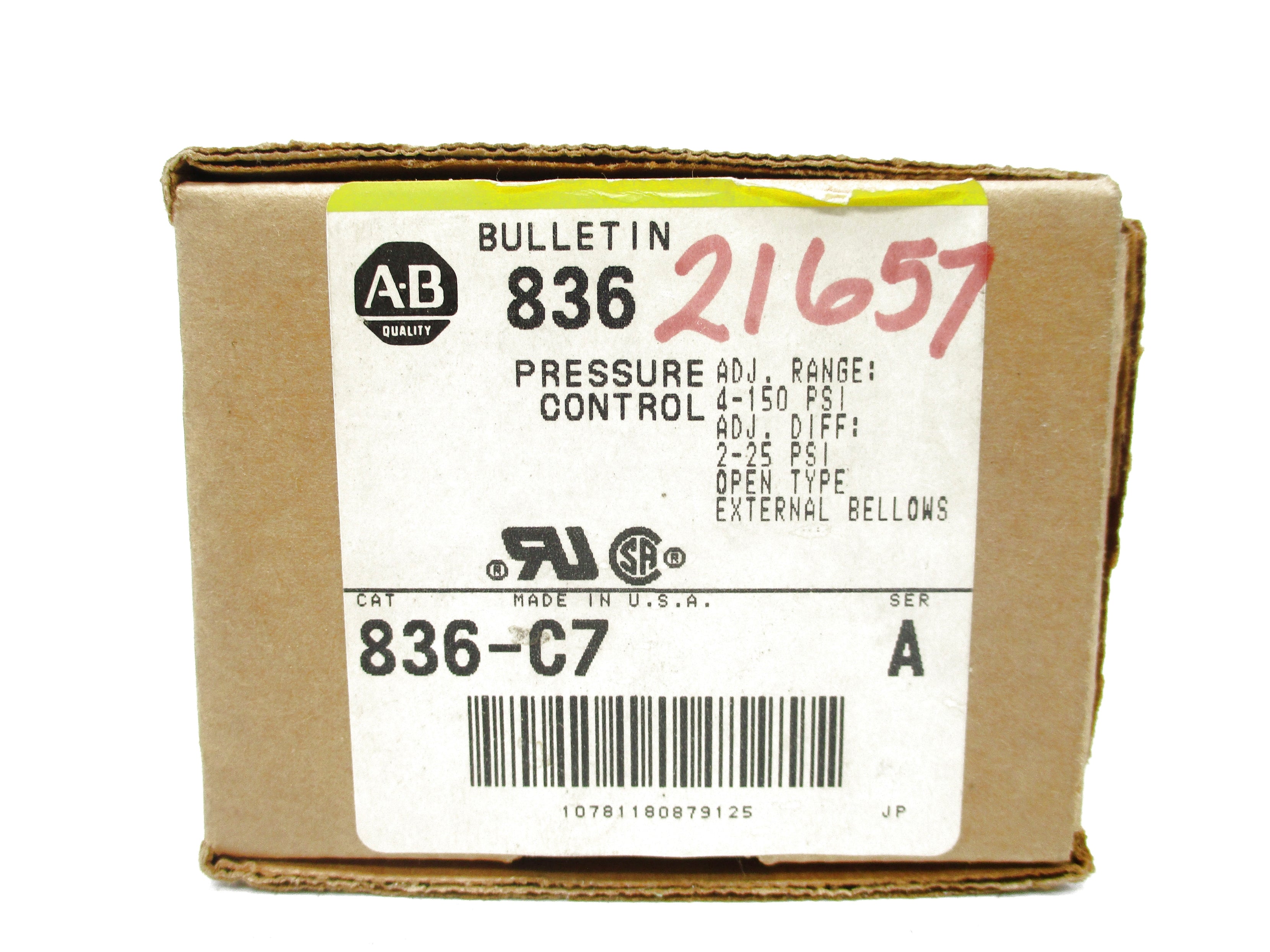 ALLEN BRADLEY 836-C7 SER. A (AS PICTURED) (BR/YL) NSMP