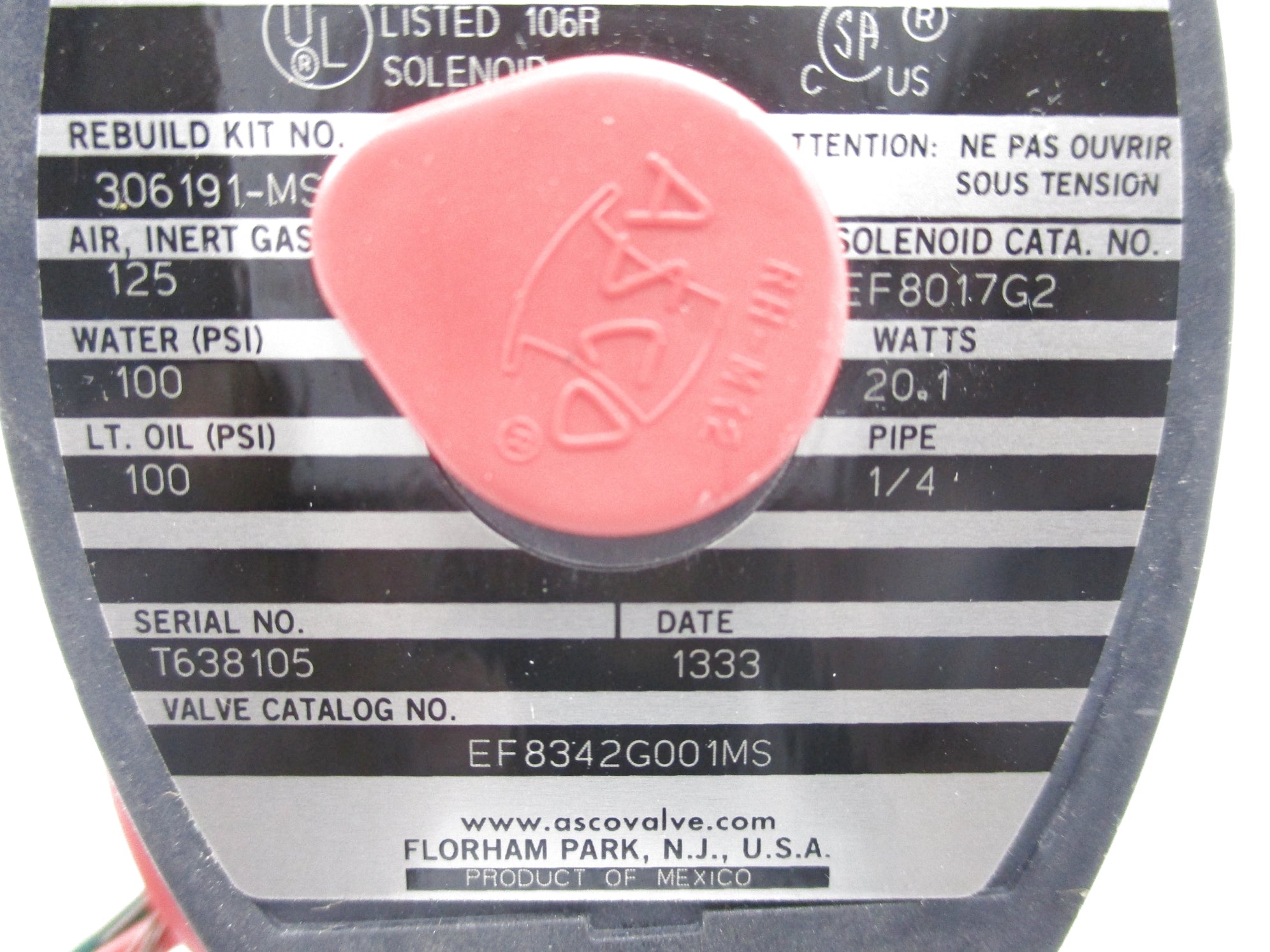 ASCO EF8342G001MS 120V NSNP