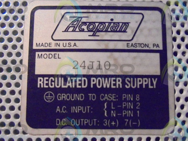 ACOPIAN 24J10 (REGULATED POWER SUPPLY) *NEW NO BOX*