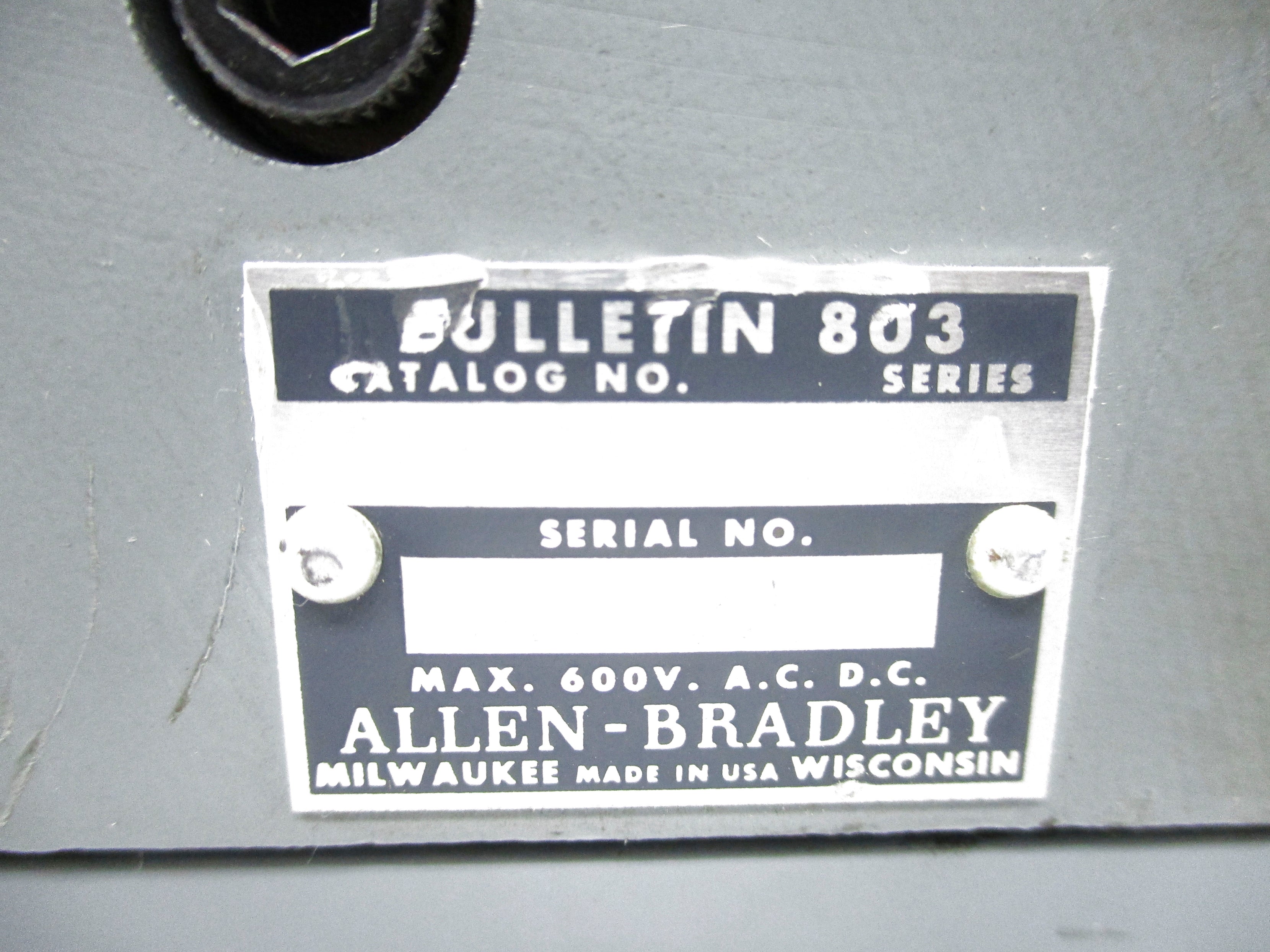 INDUSTRIAL SPARE PART 803-A6 SER. A NSNP