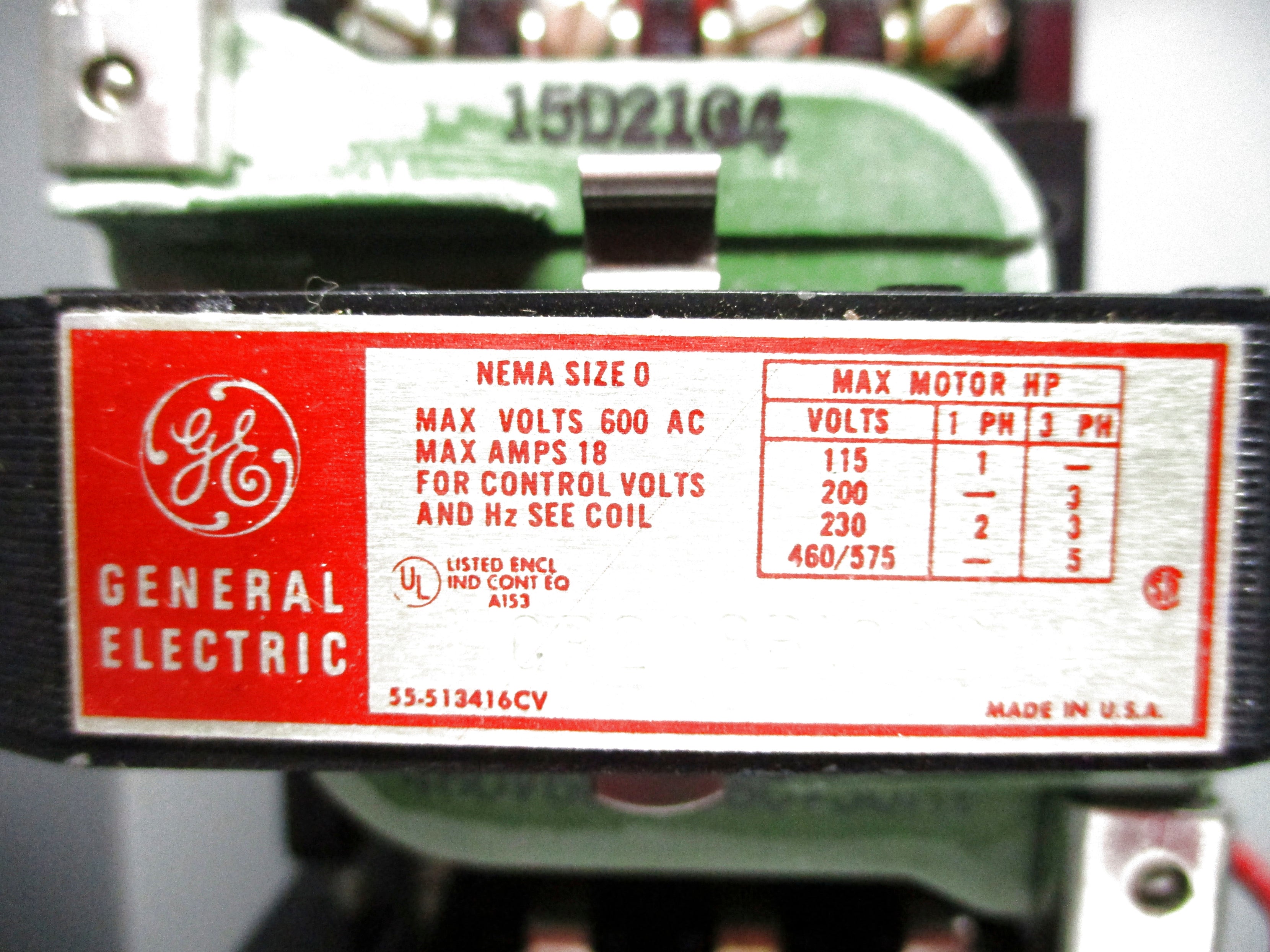GENERAL ELECTRIC CR208B100DAA NSNP