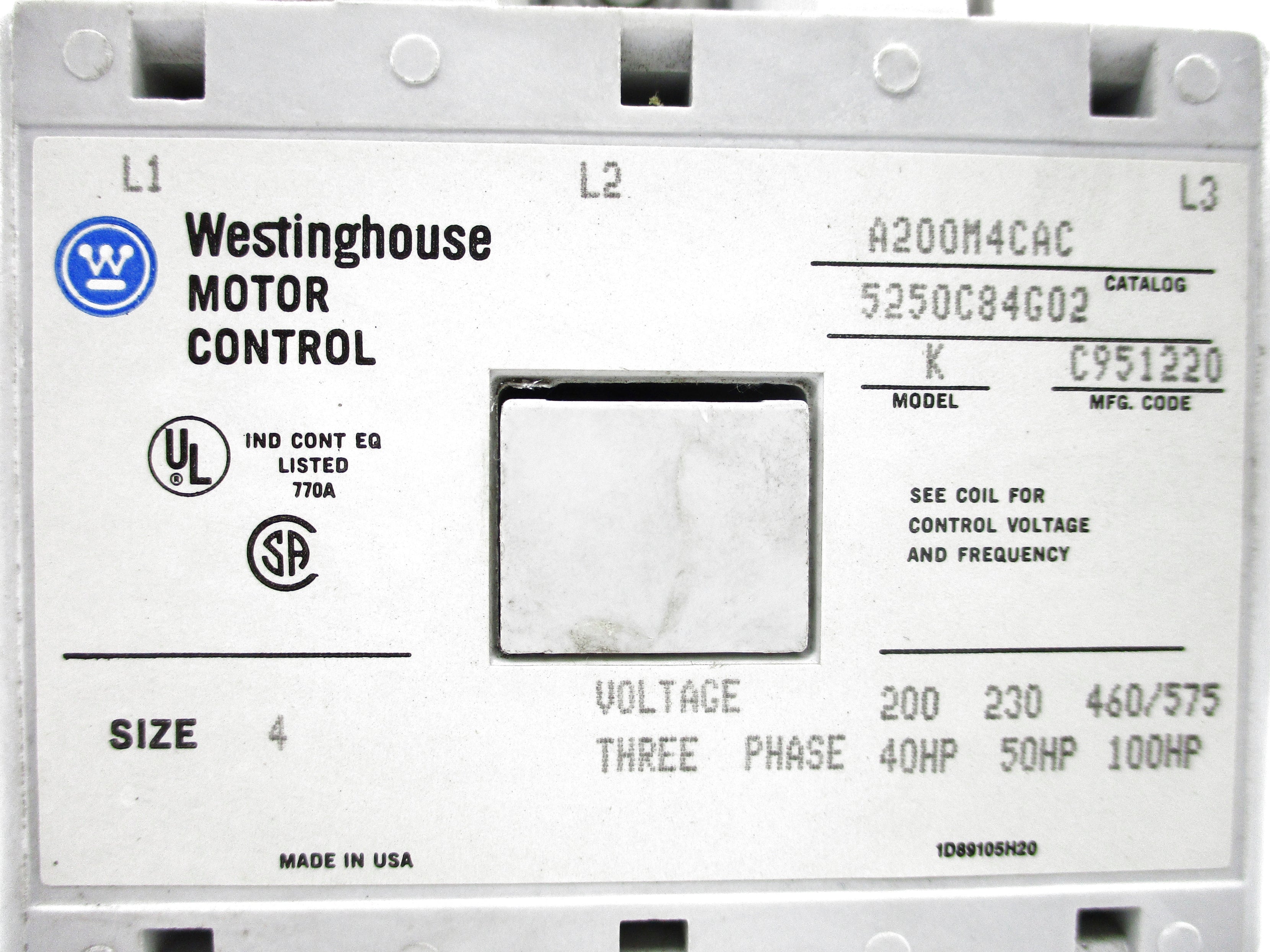 WESTINGHOUSE A200M4CAC NSNP