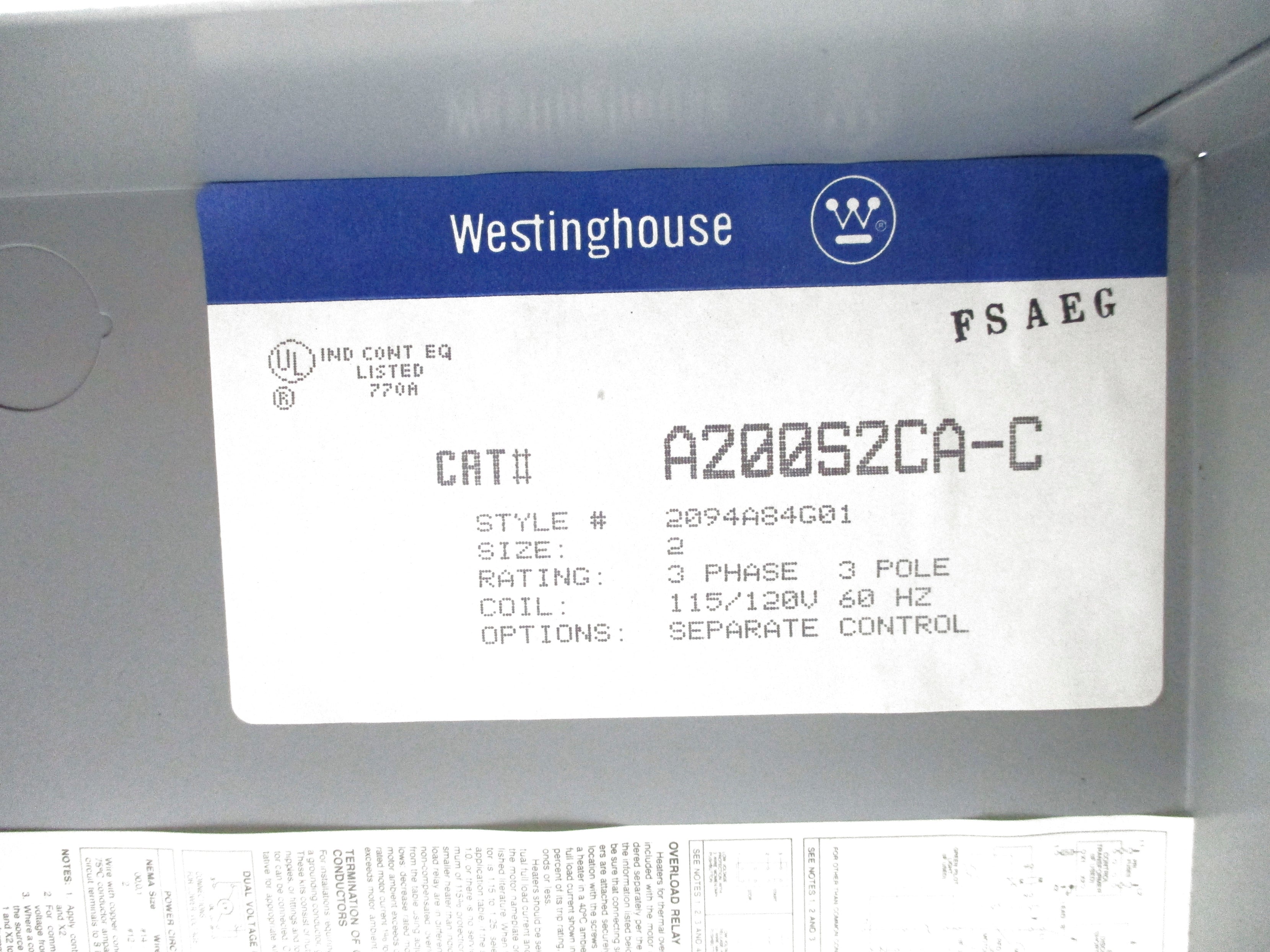 WESTINGHOUSE A200S2CA-C NSNP
