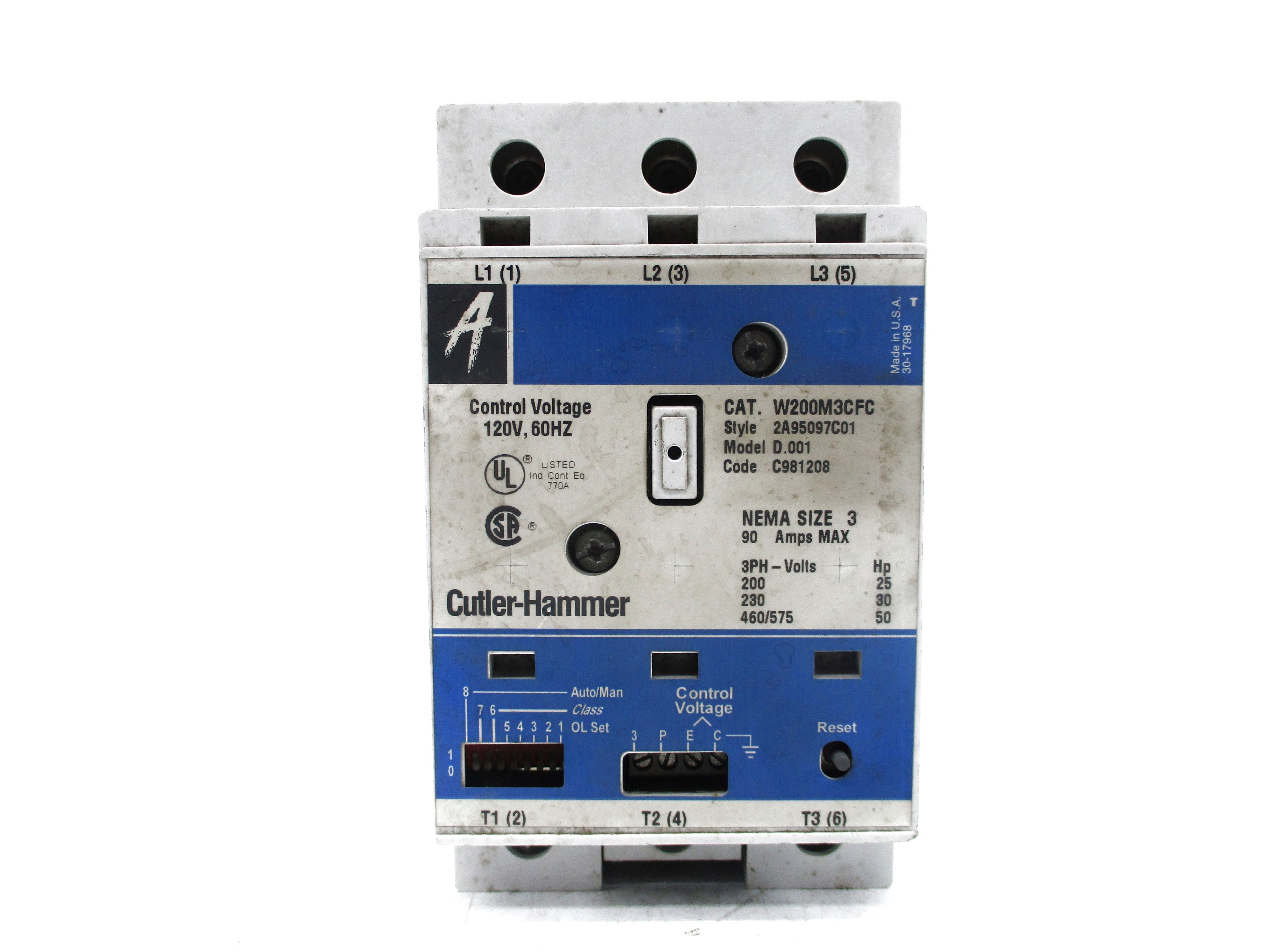 CUTLER HAMMER W200M3CFC 120V 90A NSNP