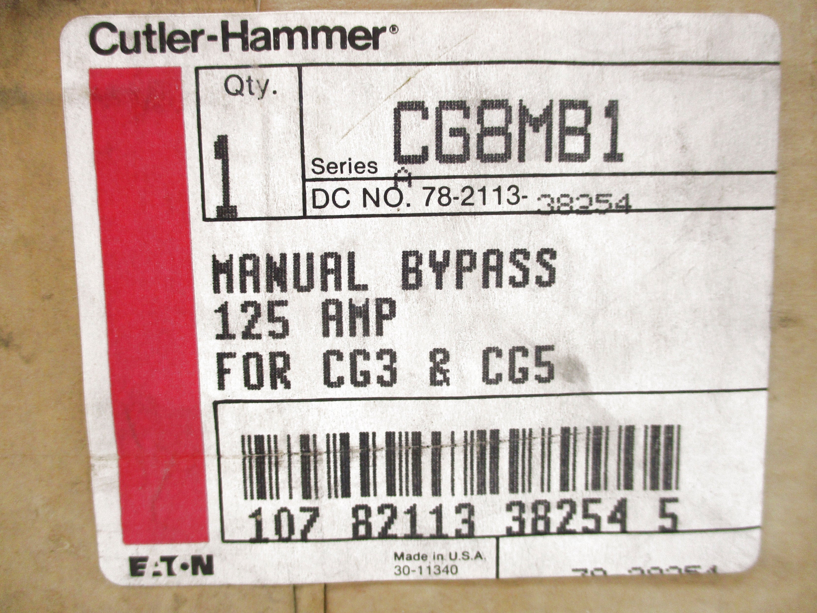 CUTLER HAMMER CG8MB1 SER. A NSFS