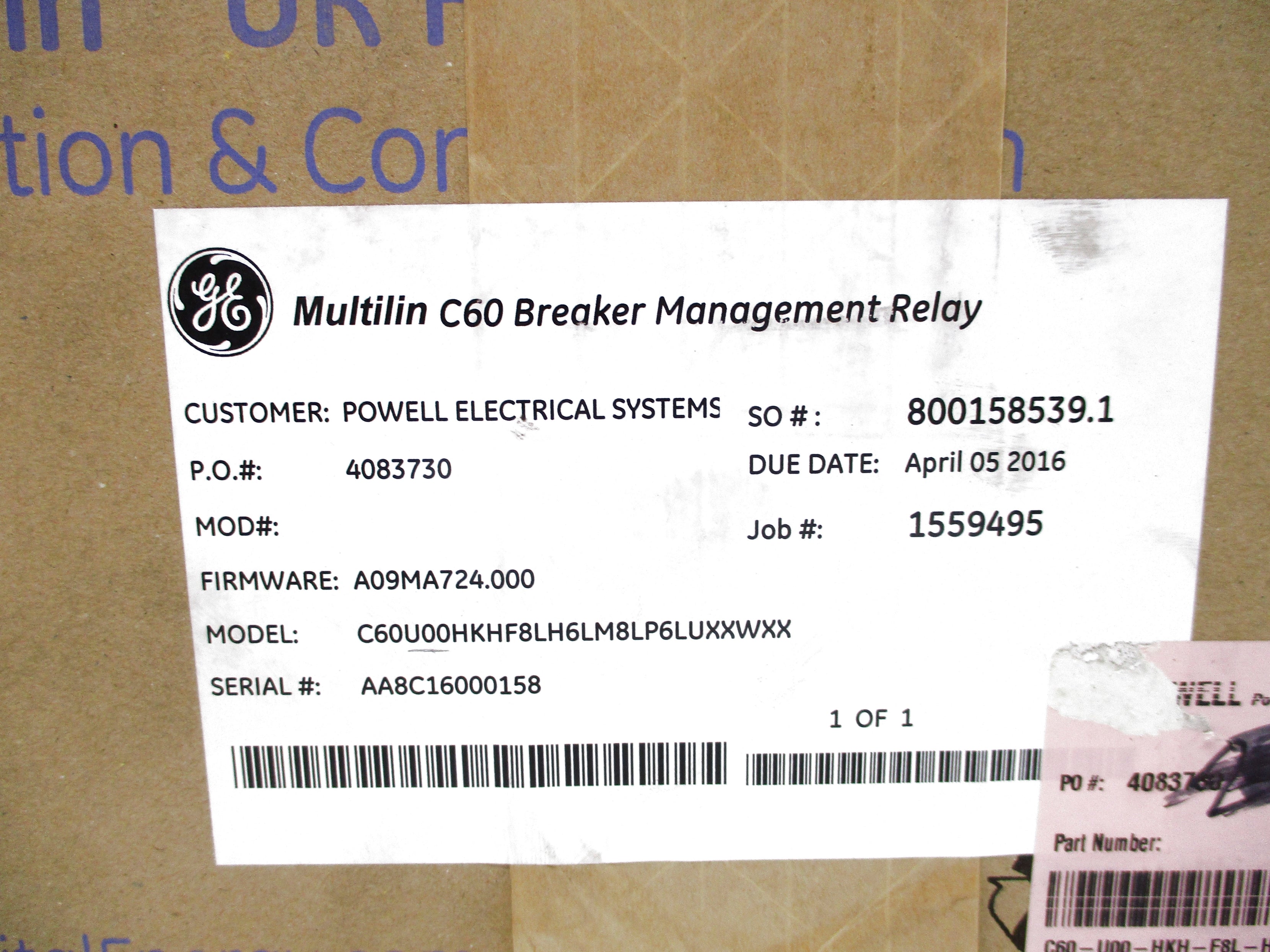 GENERAL ELECTRIC C60U00HKHF8LH6LM8LP6LUXXWXX NSFS
