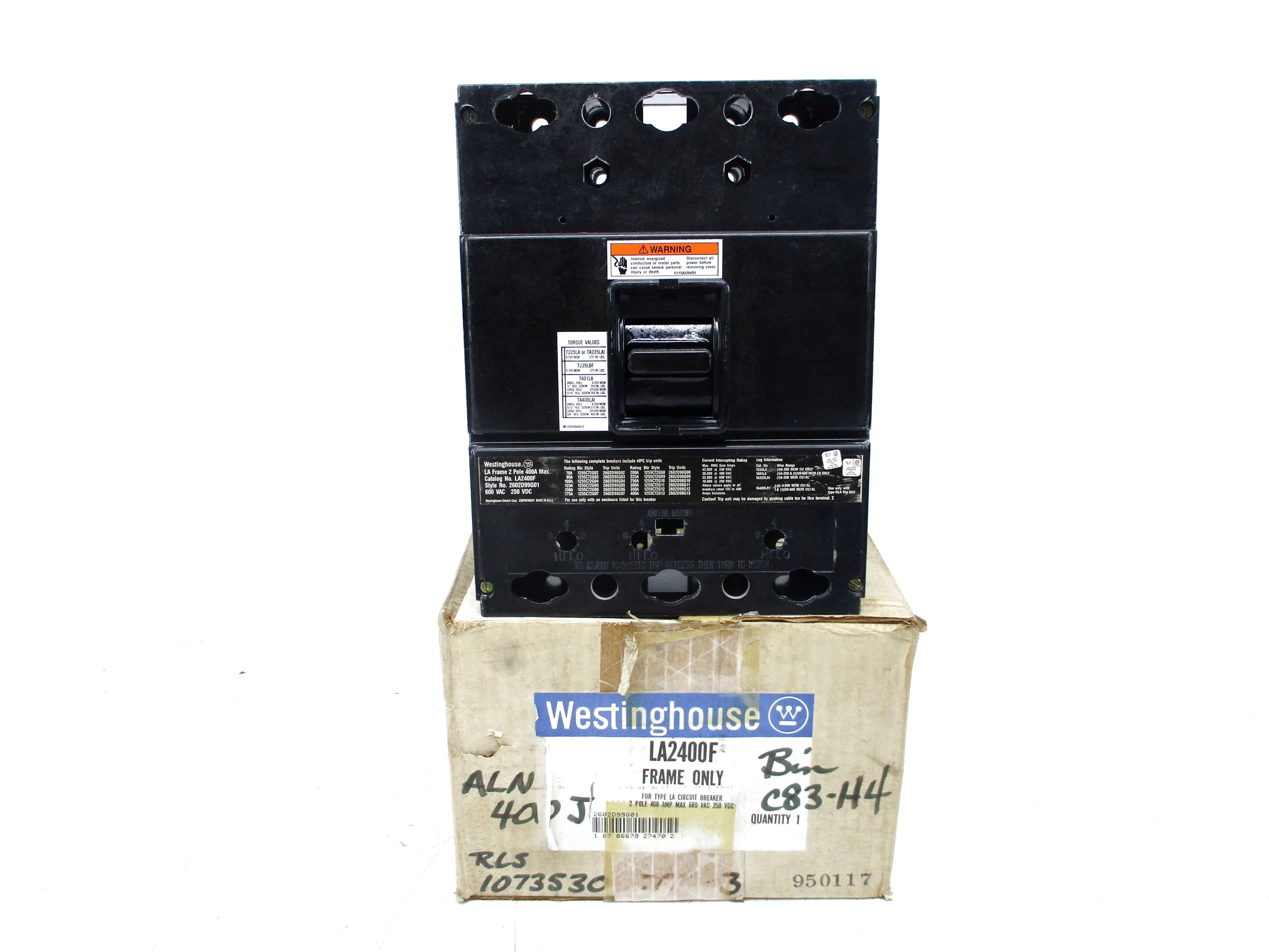 WESTINGHOUSE LA2400F 400A 250VDC NSMP