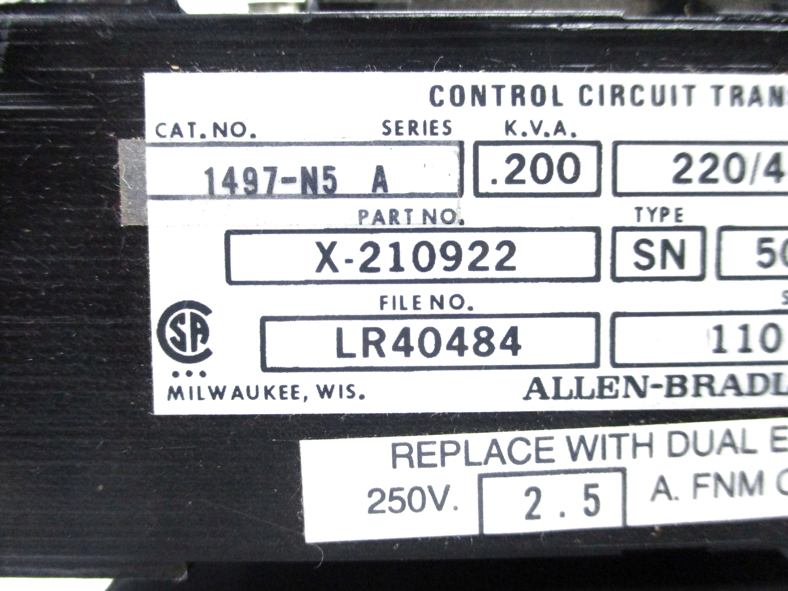 ALLEN BRADLEY 1497-N5 SER. A NSNP