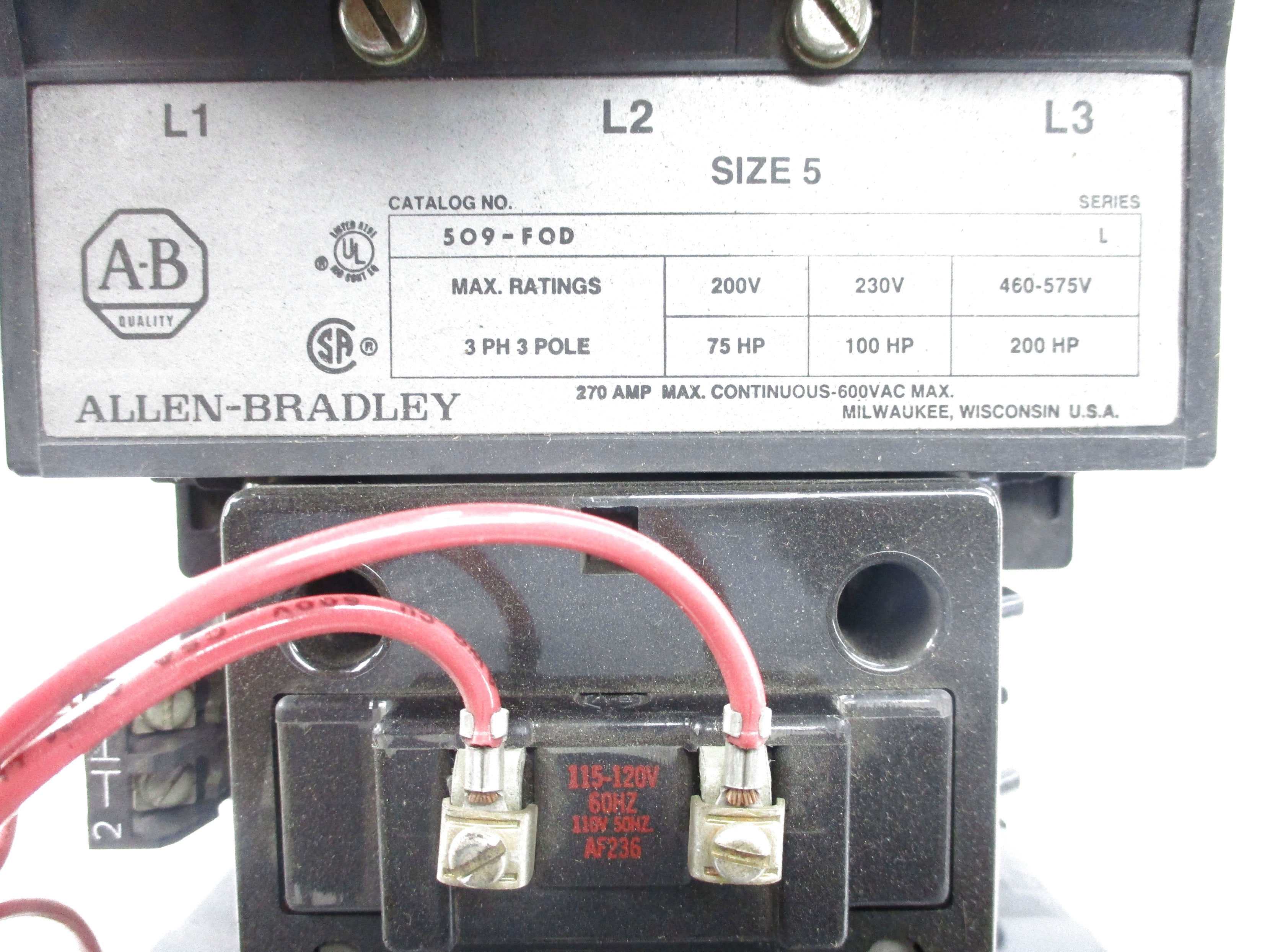 ALLEN BRADLEY 509-FOD SER. L NSNP