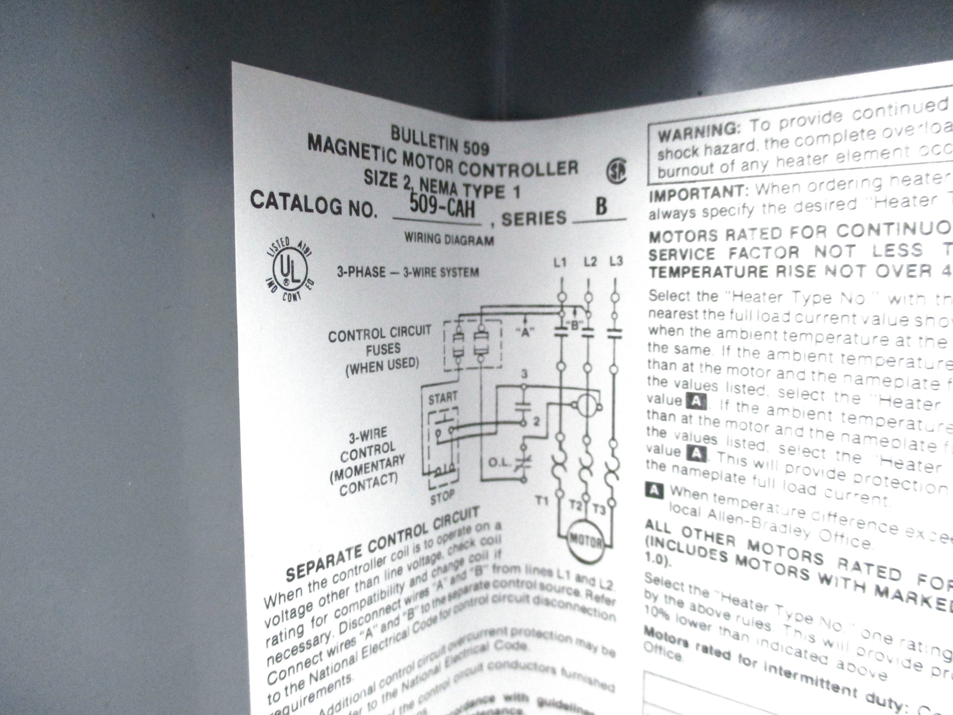 INDUSTRIAL SPARE PART 509-CAH SER. B NSNP