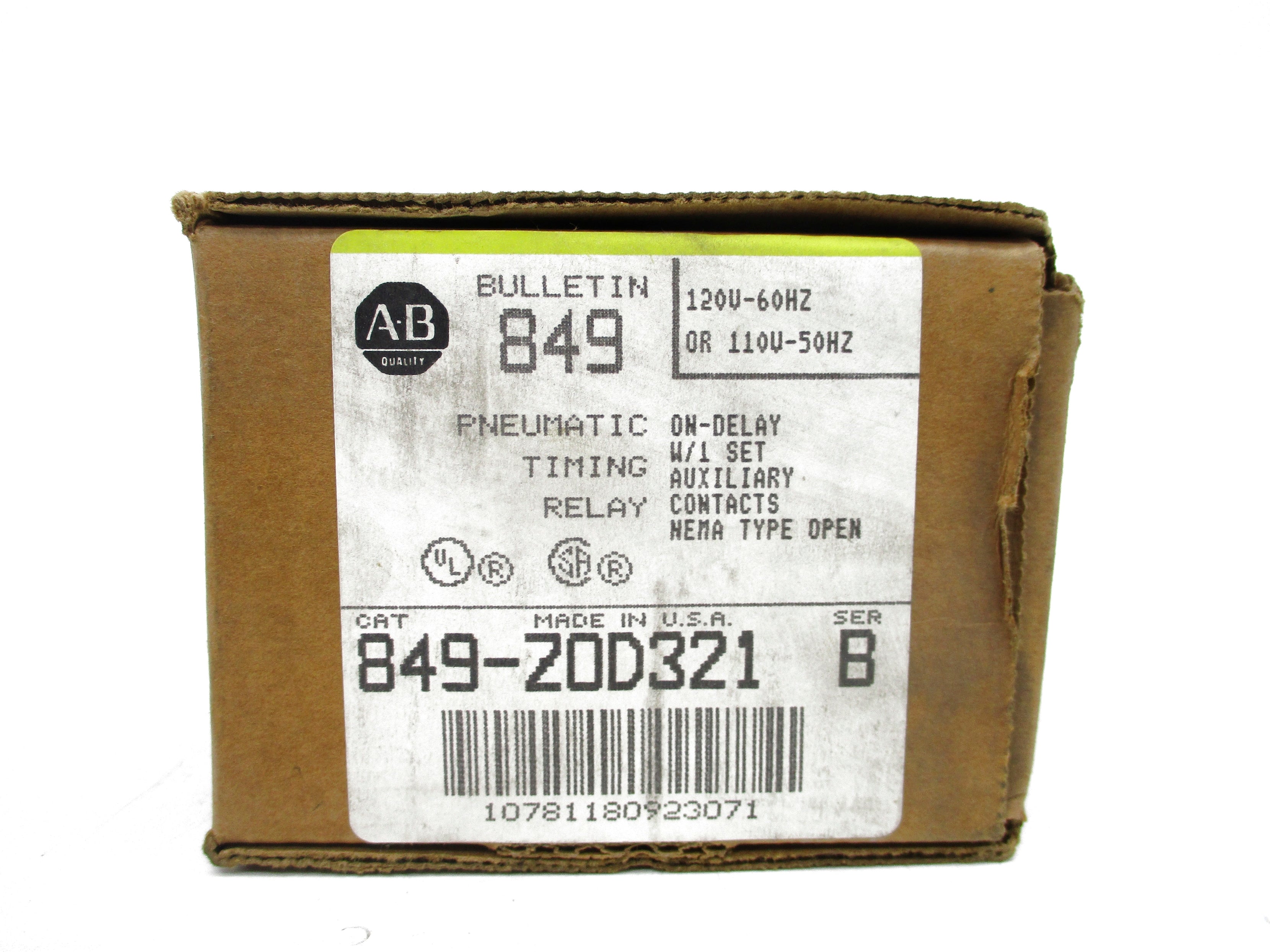 INDUSTRIAL SPARE PART 849-ZOD321 SER. B 110/120V (BR/YL) NSMP