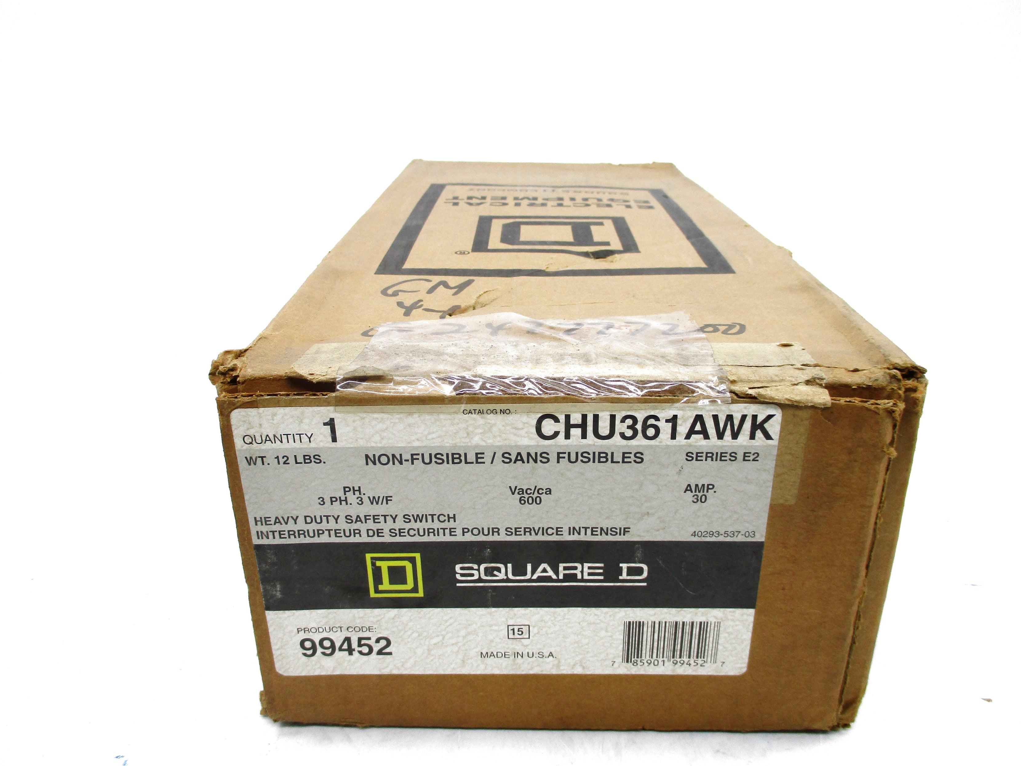 SQUARE D CHU361AWK SER. E2 NSMP