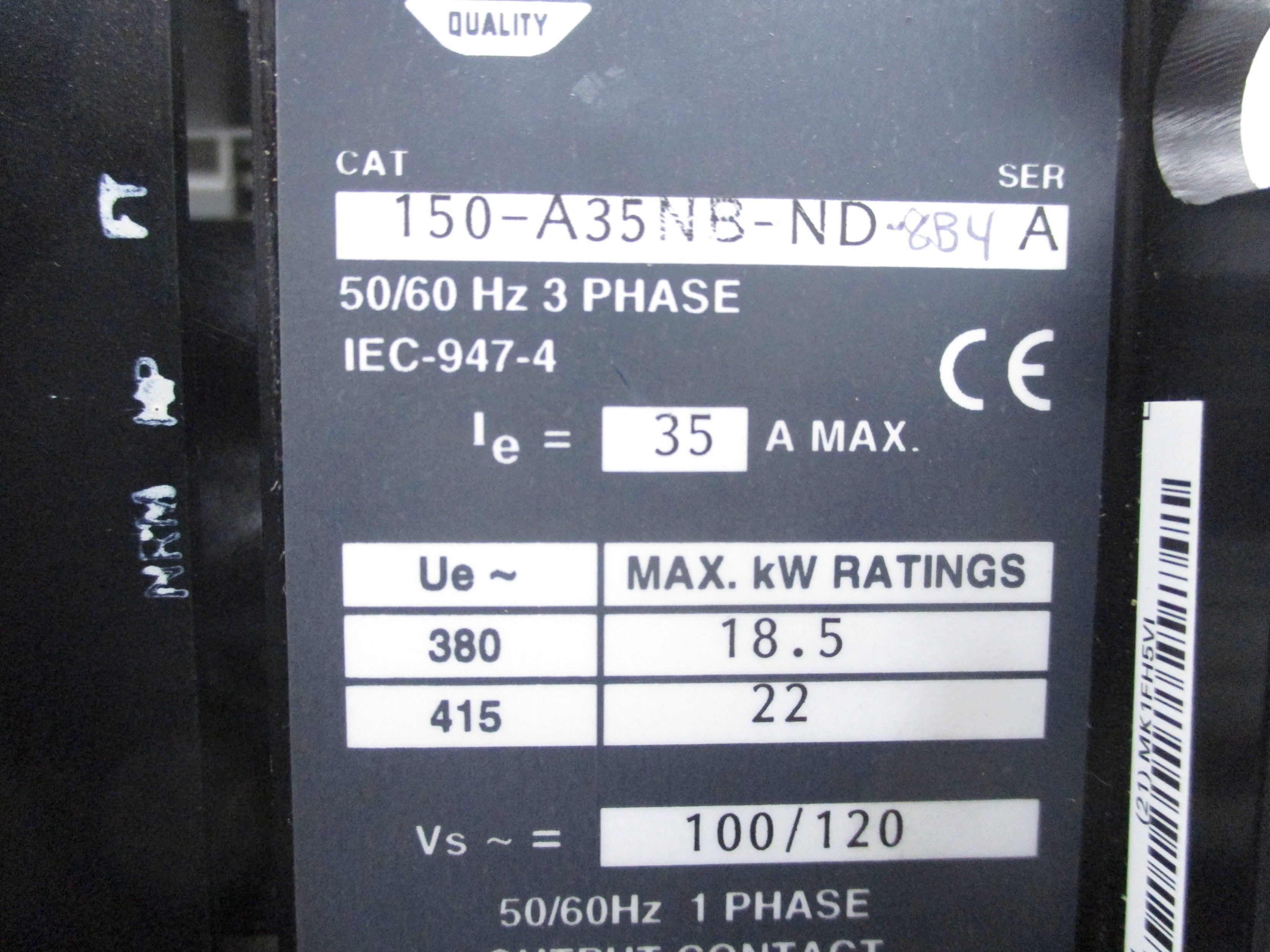 ALLEN BRADLEY 150-A35NB-ND SER. A NSNP